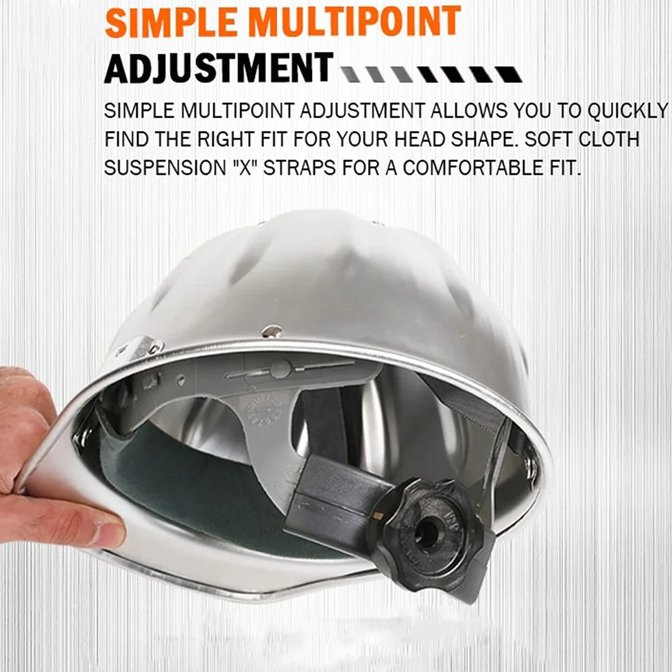 Kask ochronny, aluminiowy kask regulowany kask ochronny Wzmocnienie ze stopu aluminium na górze jest bezpieczniejsze i skuteczniejsze, aby zapobiec przebiciu