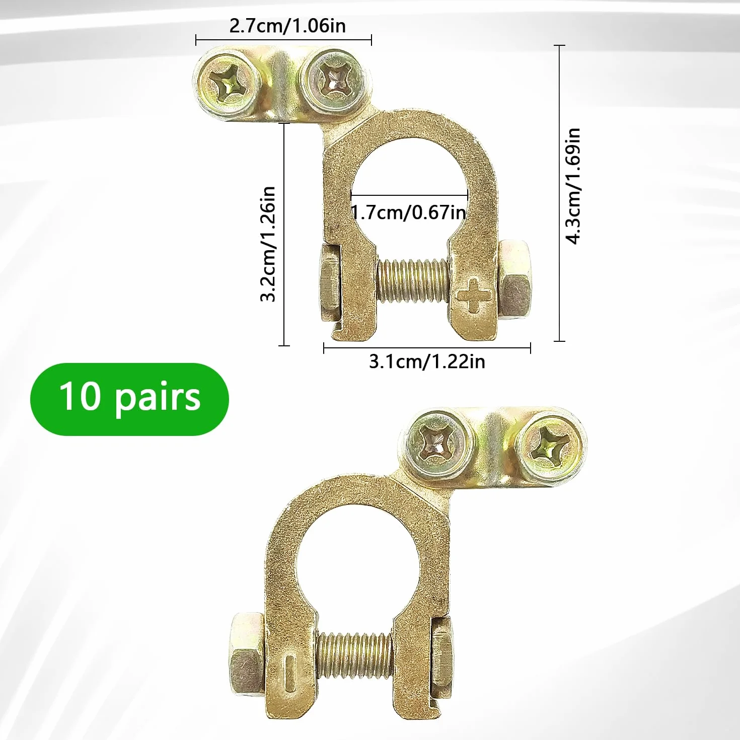 Zaciski biegunowe 12 V/24 V do akumulatora samochodowego 10 par