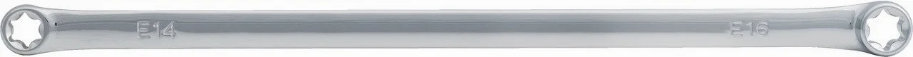 KS Tools 518.0935 CHROMEplus Podwójny klucz oczkowy Torx-E, ekstra długi, E18xE20