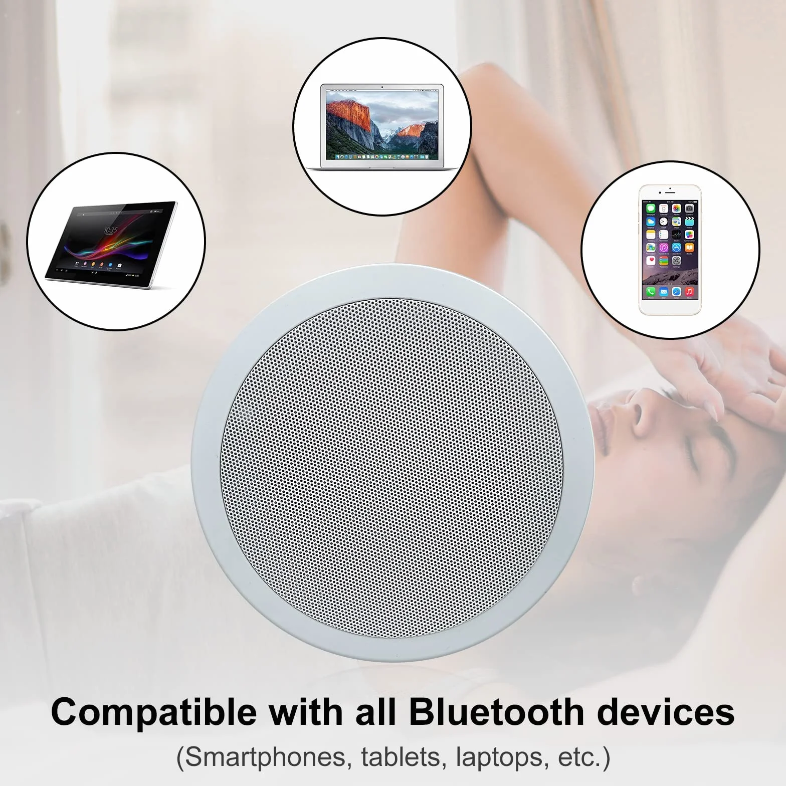 Herdio Głośniki sufitowe Bluetooth 6,5 cala 2-drożne 320 W