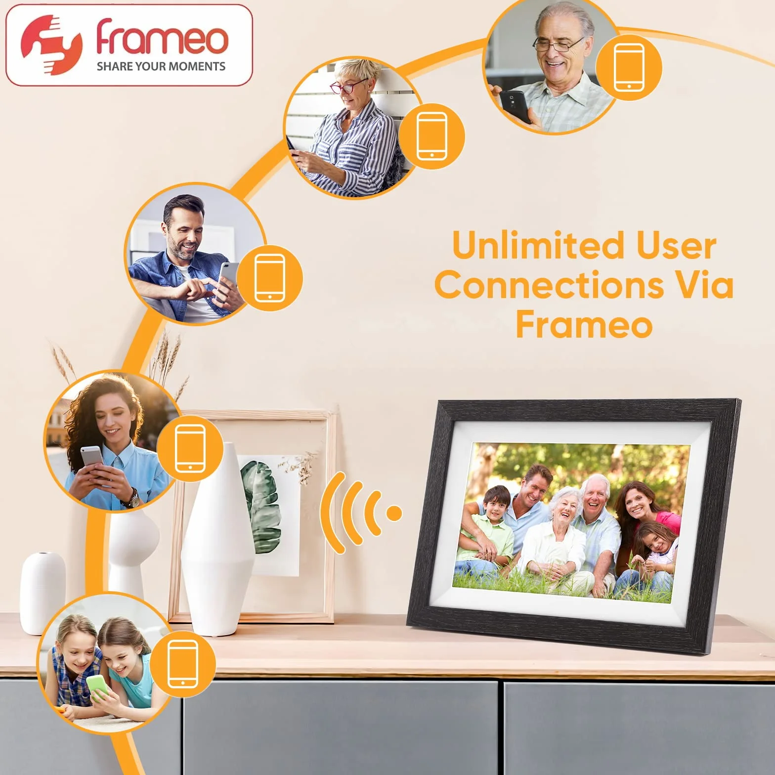 Digitaler Bilderrahmen WLAN 10,1 cala 32 GB Frameo IPS 1080P FHD