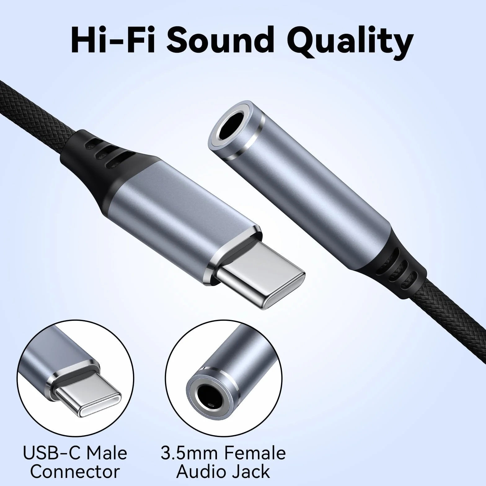 Tobfit adapter USB C na 3,5 mm gniazdo słuchawkowe, kabel audio USB C na Aux do iPhone 16/15/Pro Max/15 Pro/Plus, Samsung Galaxy S25 S24 S23 S22 S21 S20, Huawei, Pixel, iPad