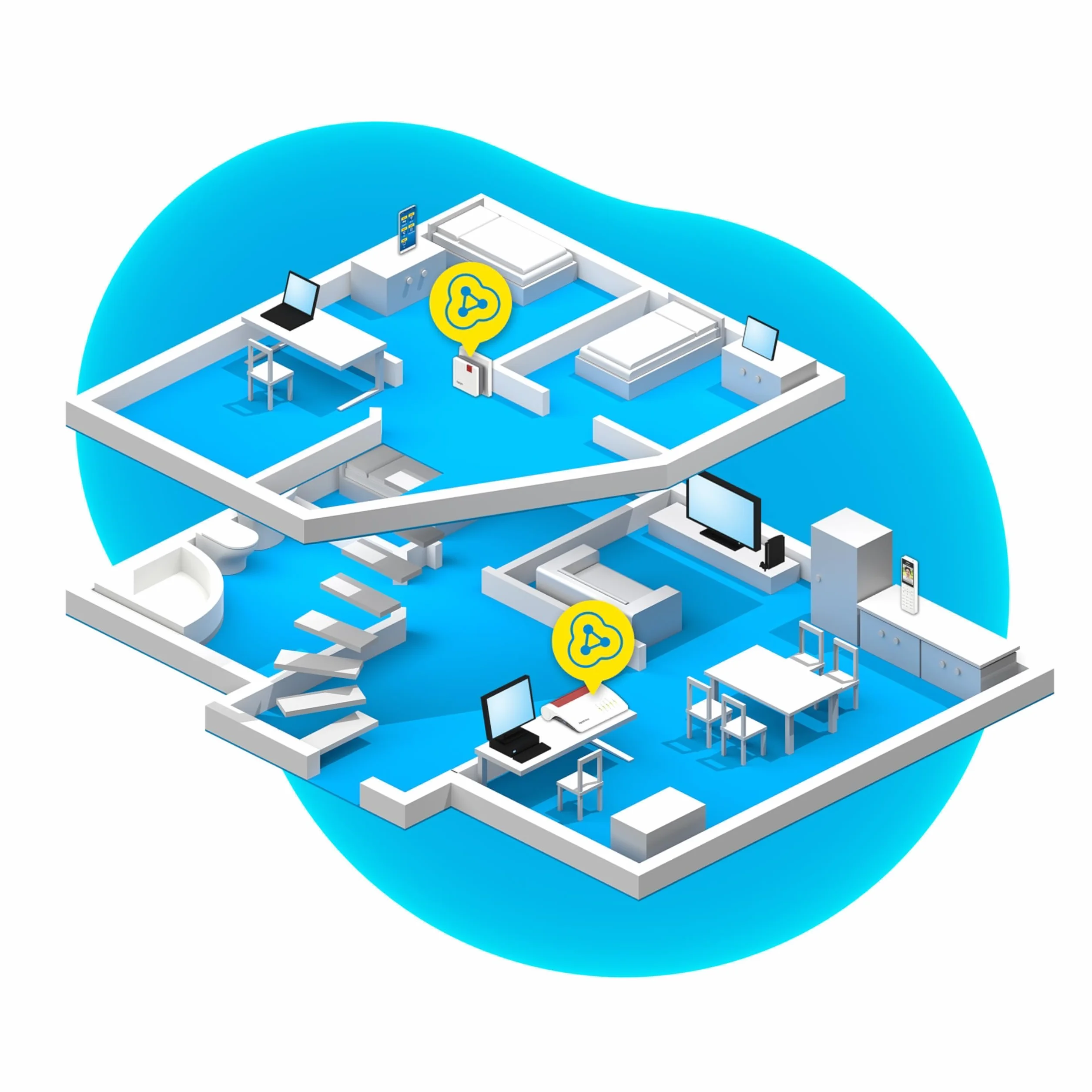 Avm Fritz! 20002853 Wzmacniacz, Biały/Czerwony, Do 600 Mbit/s