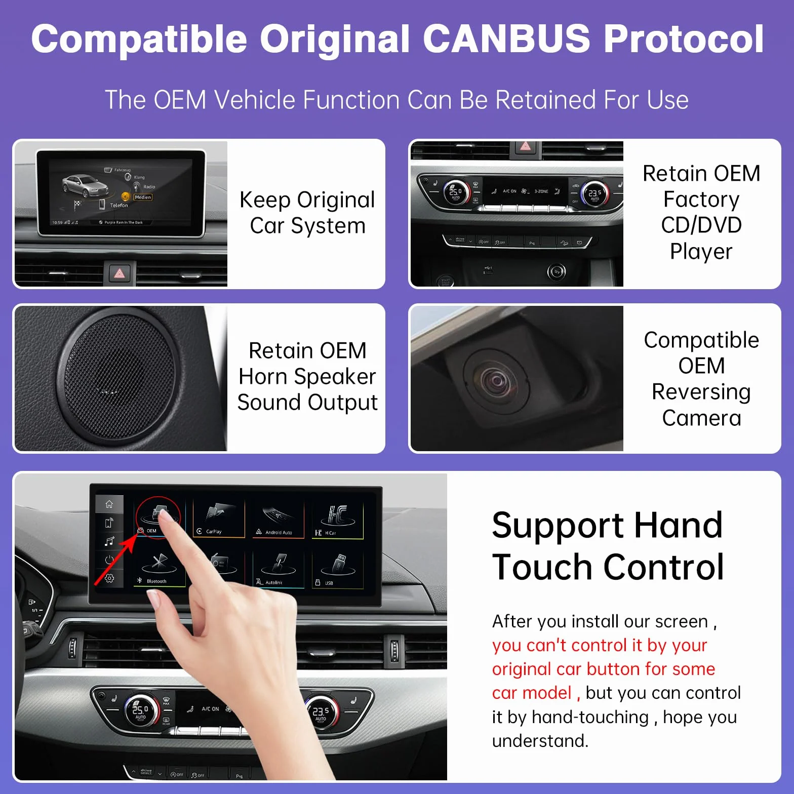 Road Top 12,3 cala Bezprzewodowy ekran dotykowy radia samochodowego CarPlay dla Audi A4/A5 2016-2019 MIB