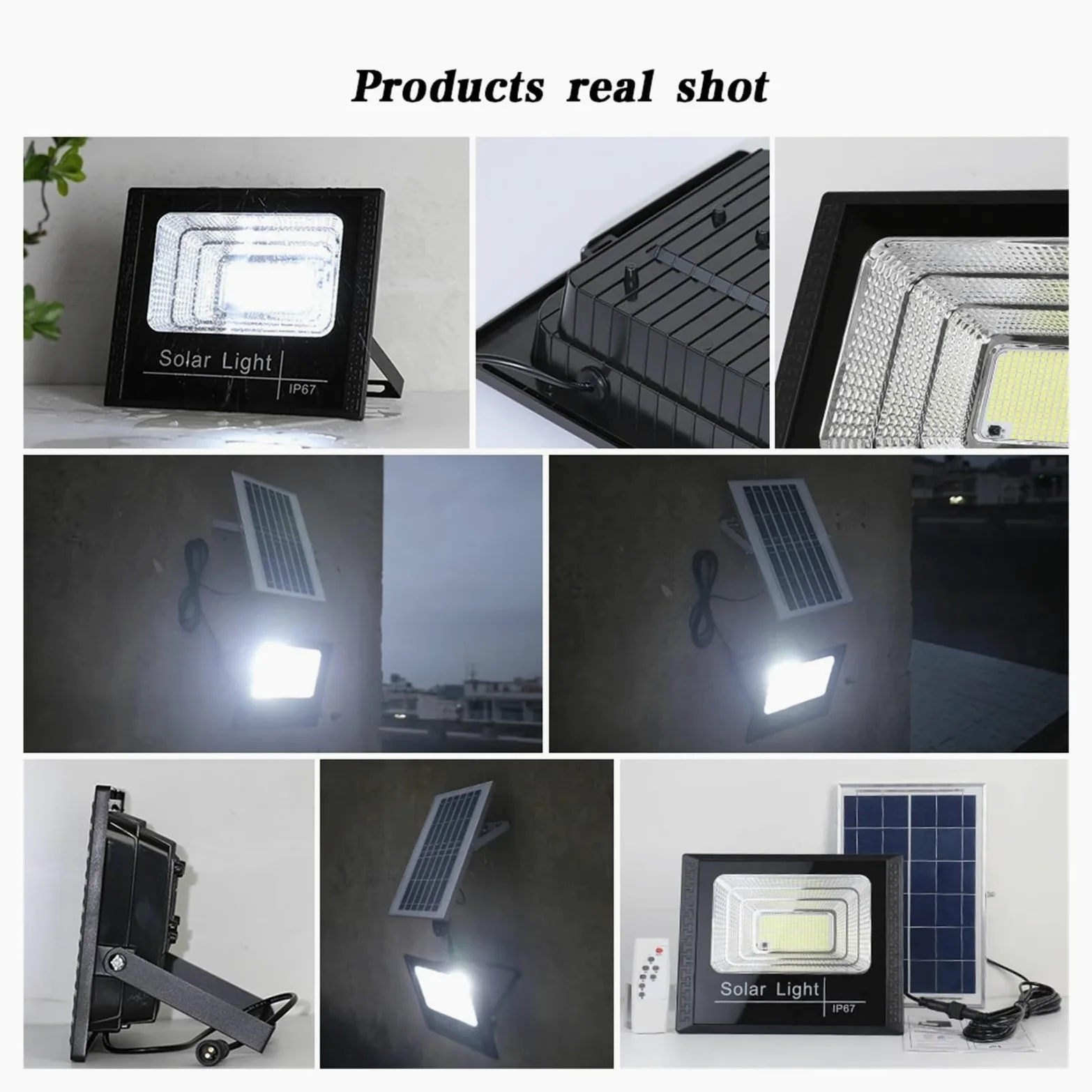 Lampa solarna zewnętrzna, Lampa słoneczna LED 500 W Światła powodziowe Zewnętrzne reflektory słoneczne Reflektory z pilotem do Garden Street