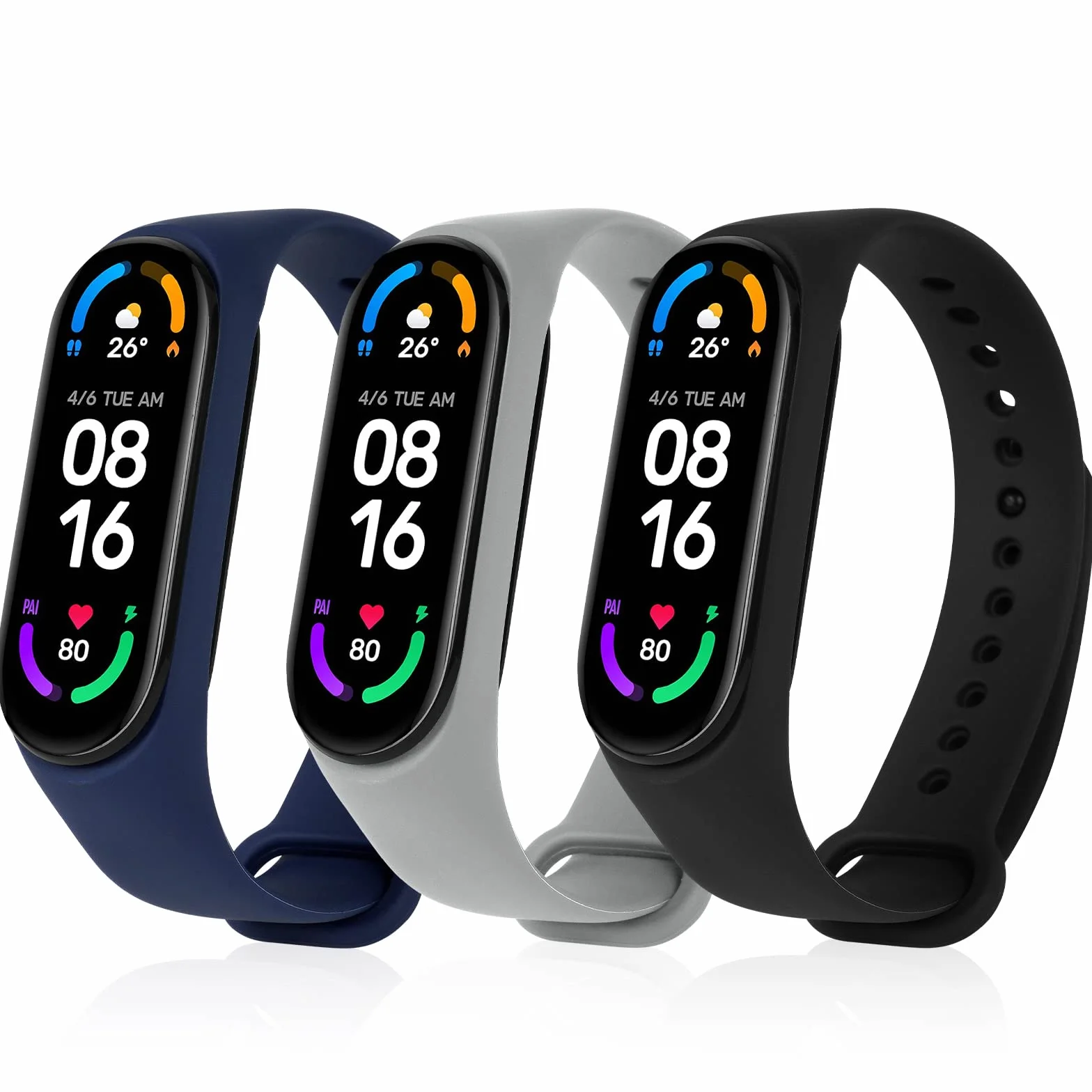 Pasek do Xiaomi Mi Band 7 6 5 4 3 silikonowy dzianinowy ze stali nierdzewnej regulowany sportowy 20 szt.