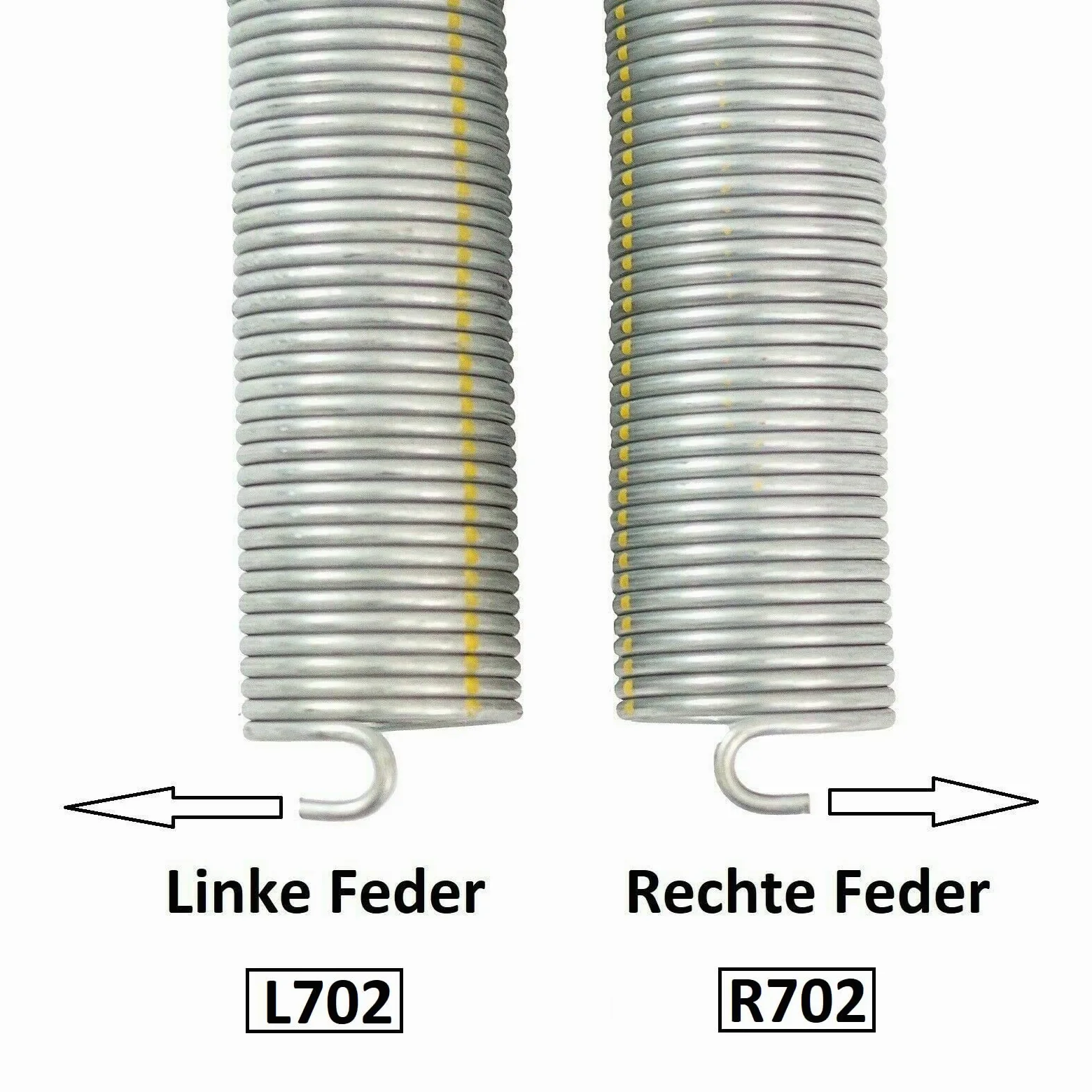 2 sztuki sprężyny skrętowe R702 + L702 / L21 R21 do bramy garażowej Hörmann