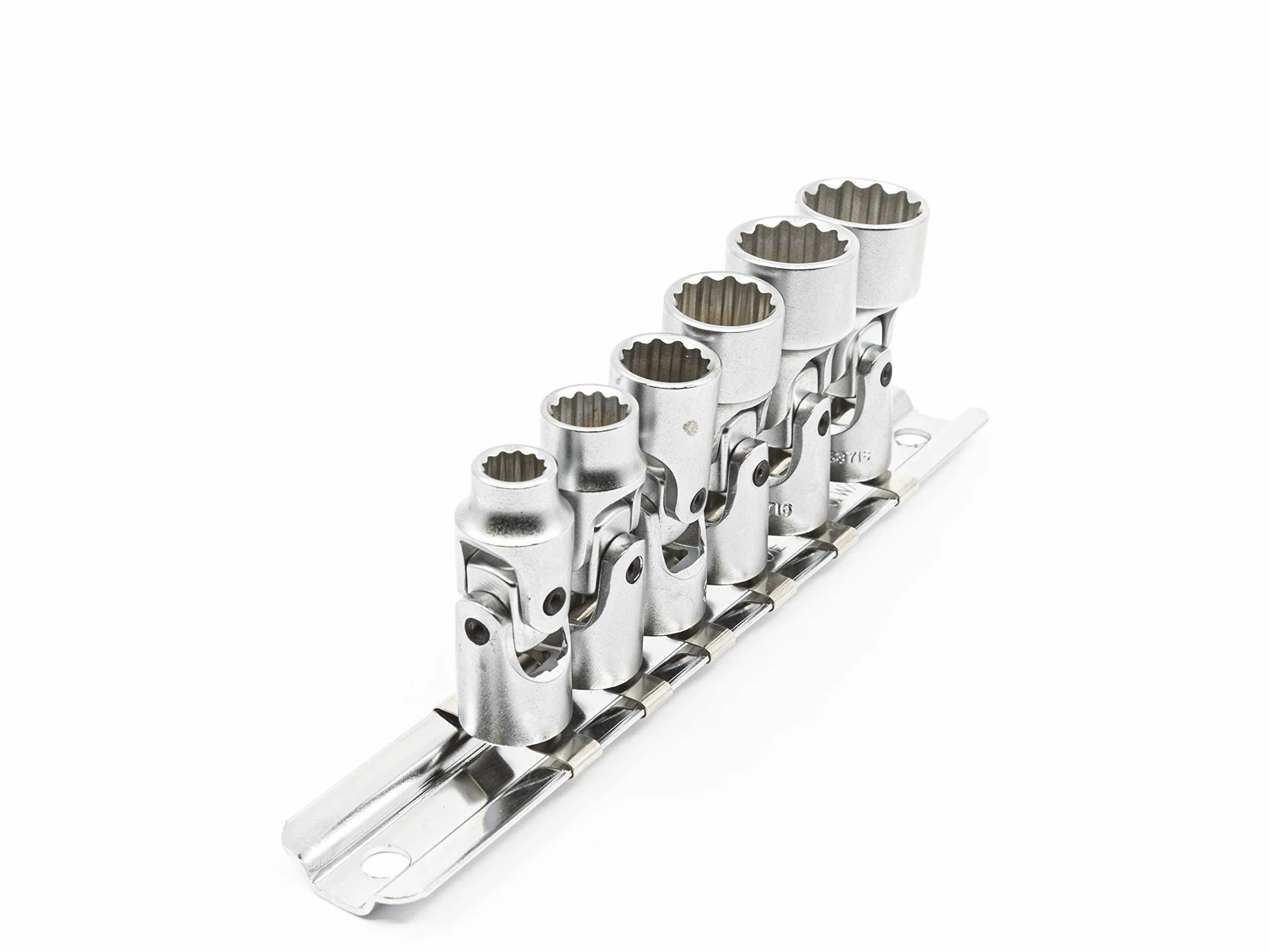Genius Tools 6-częściowy uniwersalny zestaw nasadek ręcznych 1/4" Drive SAE (12-punktowy), matowe wykończenie - US-206S