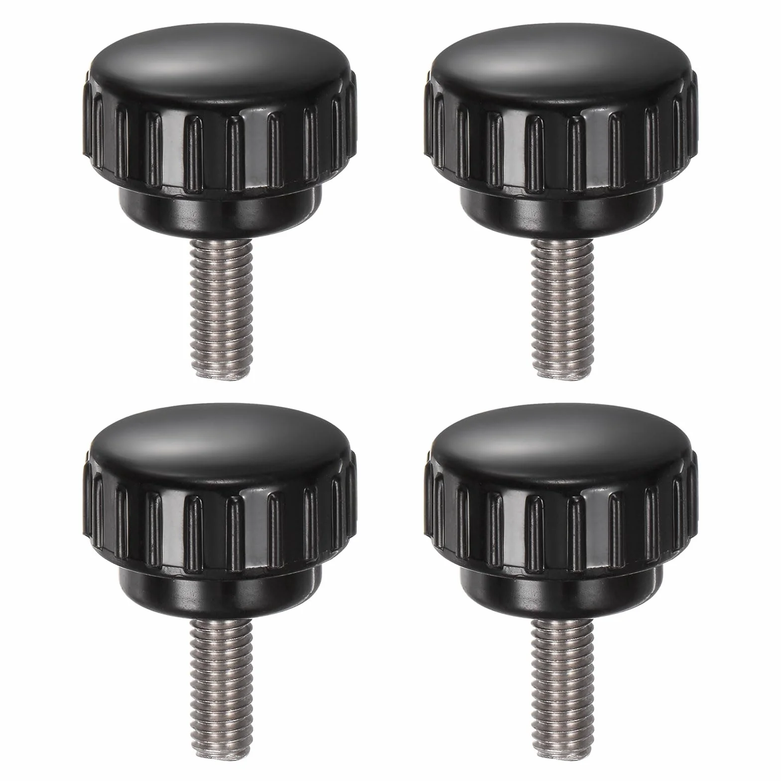 QUARKZMAN 4 sztuki śrub radełkowanych z gwintem M6 x 16 mm x 25 mm śruba z łbem okrągłym ze stali nierdzewnej 304 bolce z uchwytem okrągłym, guziki zaciskowe 25 mm, śruby kciukowe, śruba napinająca do