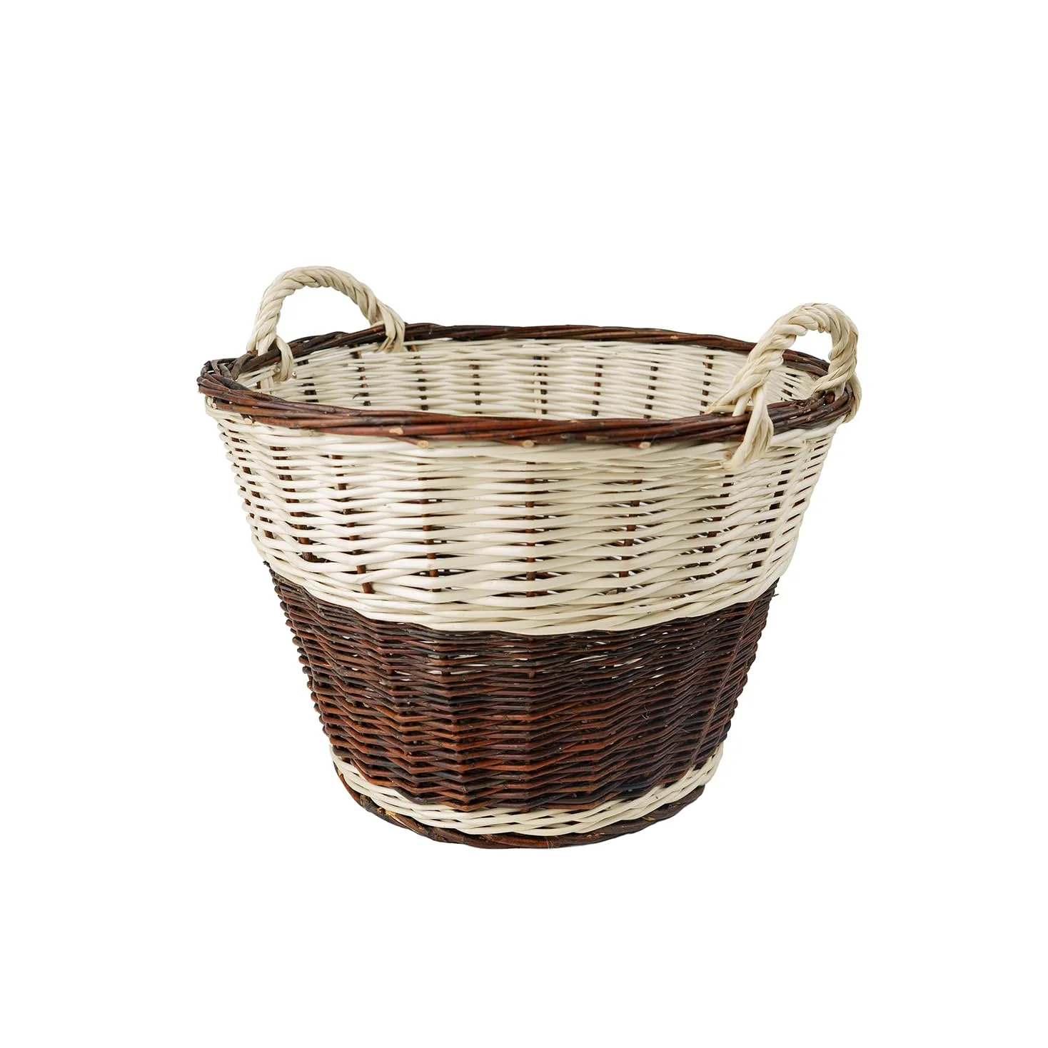e-wicker24 Wiklinowy kosz kominowy, kosz kominkowy z wikliny, kosz na drewno kominkowe, kosz kominkowy z uchwytami do noszenia