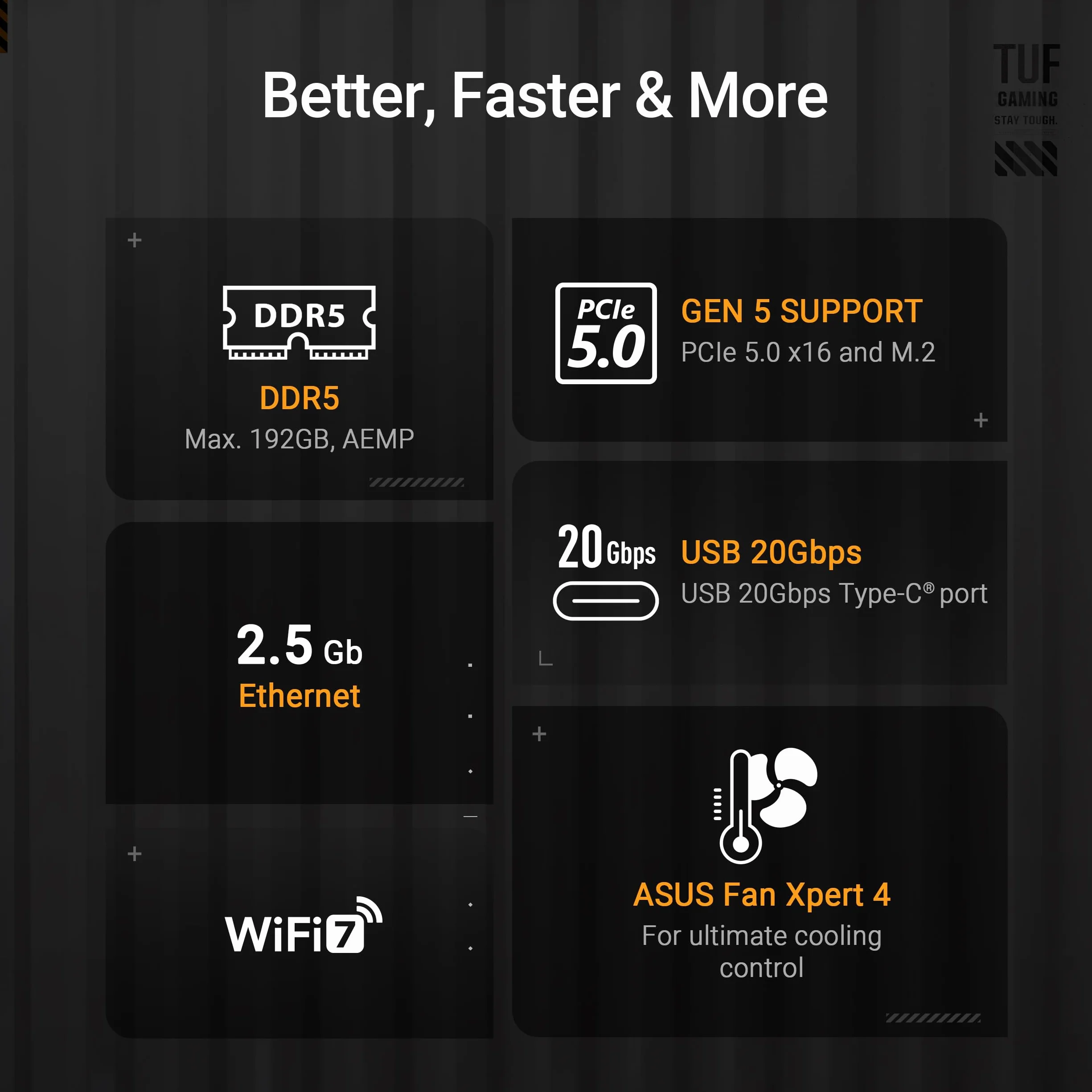 ASUS TUF Gaming B850-Plus WiFi płyta główna AMD ATX, DDR5, PCIe 5.0, M.2, WiFi 7, 2.5 Gb Ethernet, USB-C 20 Gb/s