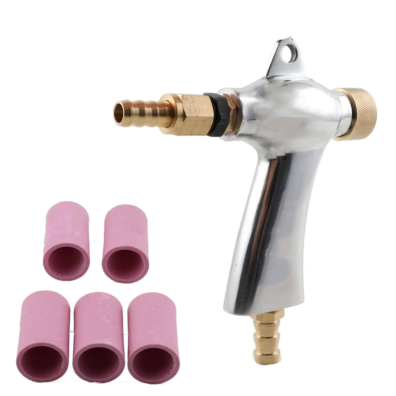 Pistolet Do Piaskowania Zestaw Szafek Do Piaskowania Stop Aluminium Pistolet Do Piaskowania Z 5 Dyszami Ceramicznymi Do Piaskowania Szafka Do Piaskowania Silver,One Size
