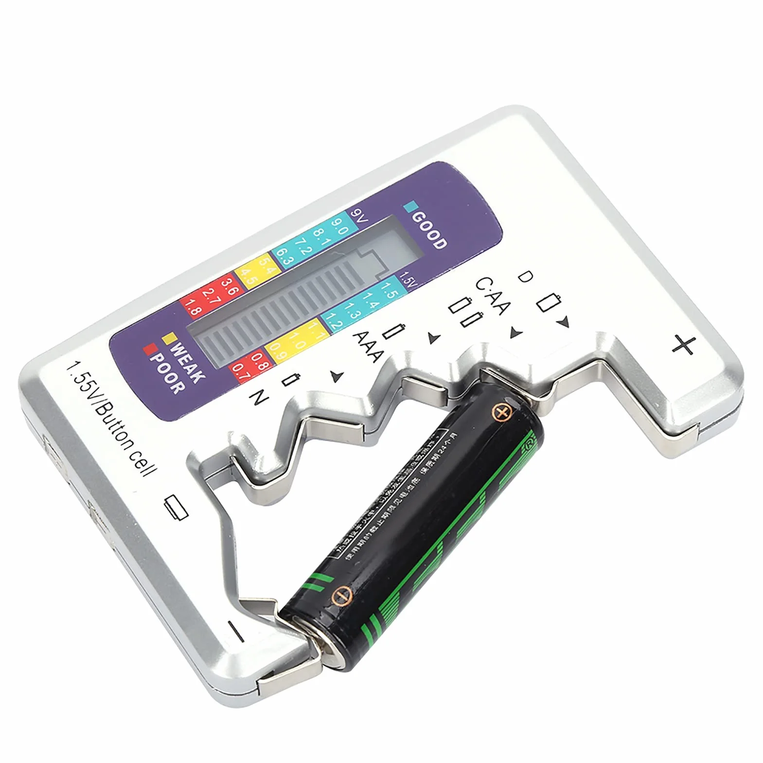 Cyfrowy Tester Baterii Sprawdzanie Naładowania Baterii Narzędzie do Testowania Pojemności Baterii do Baterii Guzikowych AA AAA 9V 1.5V
