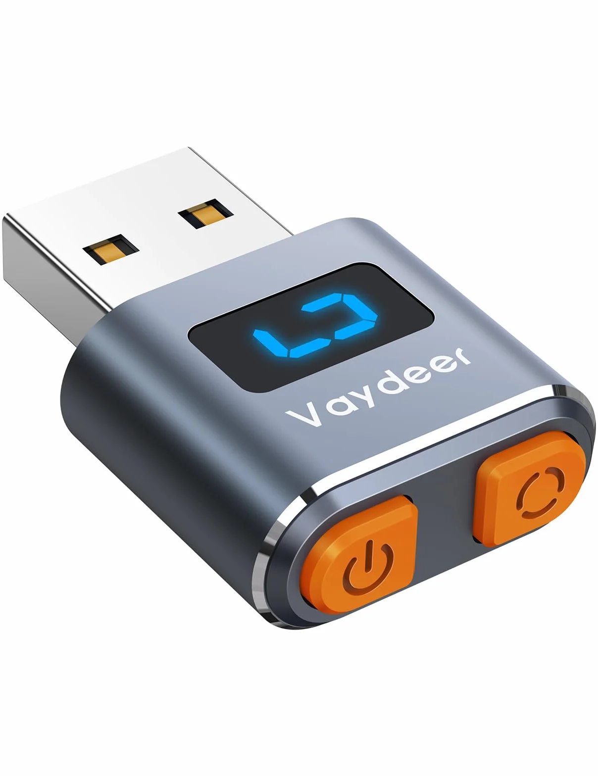(Metalowy) VAYDEER Mini Mouse Jiggler USB Mouse Mover z włącznikiem wł./wył., bez sterowników, nie jest wykrywalny, symuluj ruch wskaźnika, Plug and Play, kolor czarny