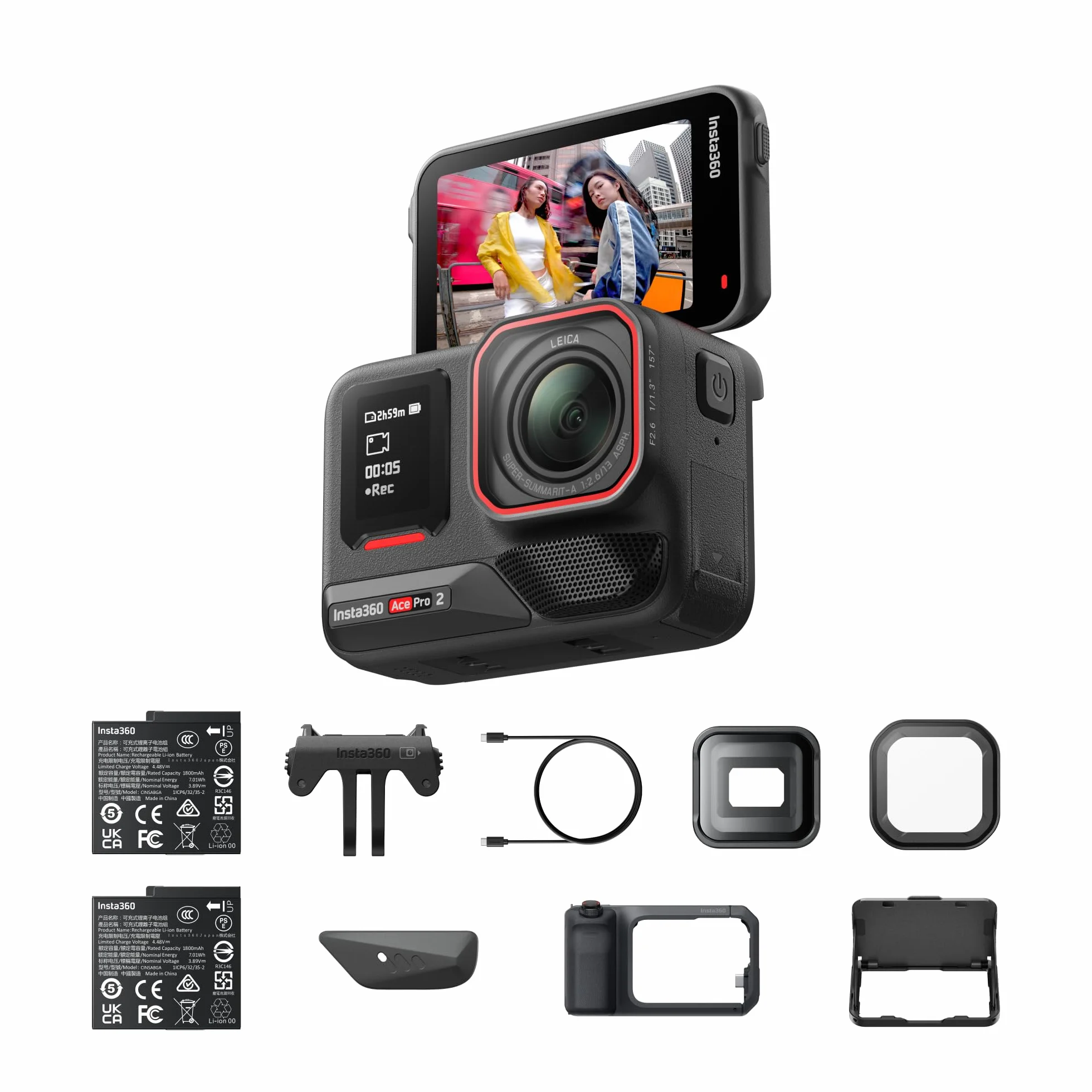 Insta360 Ace Pro 2 sztuki limitowanej edycji Videomaker, wodoodporna kamera sportowa 8K, czujnik 1/1,3", zestaw uchwytu Xplorer Pro