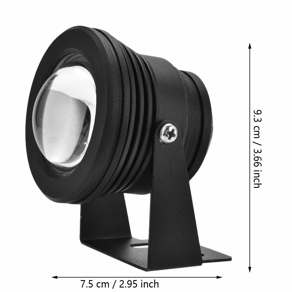 Fdit Underwater Light Remote Control Pond Light 12V 10W RGB Wodoodporna punktowa LED do akwarium do basenu rybnego Garden Black