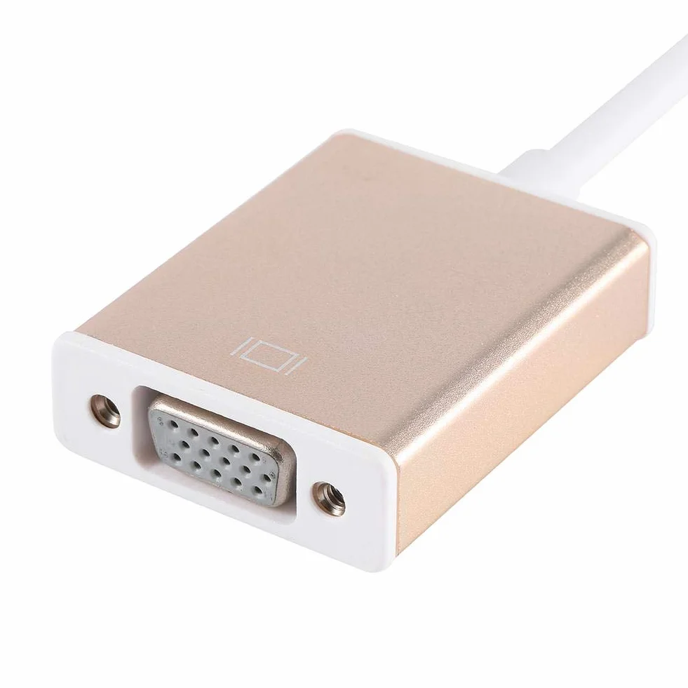Adapter USB C na VGA, USB 3.1 Typu C Odwracalny na Wieloportowy Adapter VGA, Adapter USB Typu C na VGA Męski na żeński Konwerter Kompatybilny z 900, Dell XPS 13, Spectre