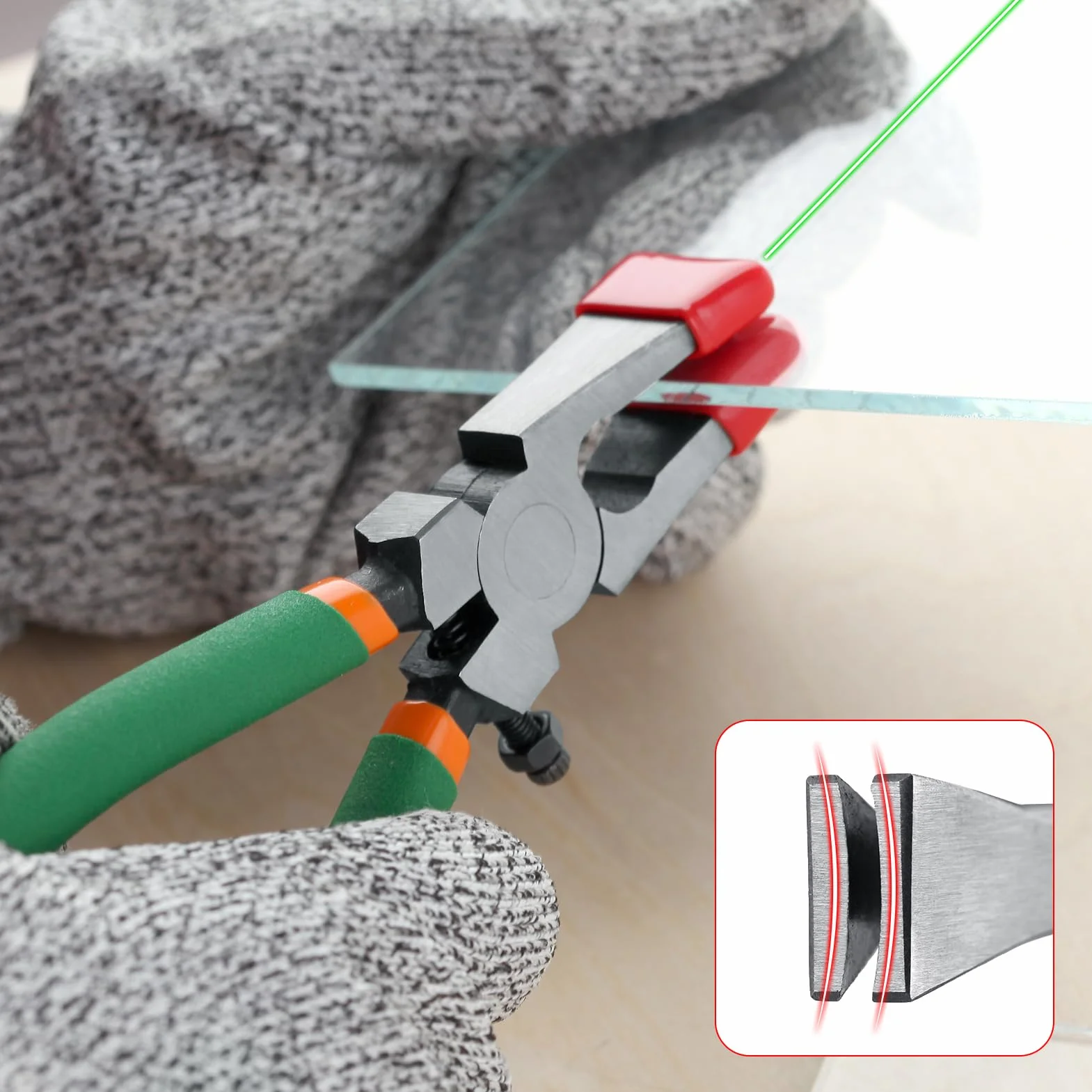 LEONTOOL 15 cm szczypce do czyszczenia szkła, z gumowymi końcówkami do cięcia szkła, szczypce do kluczy z zakrzywionymi szczękami, szczypce do cięcia szkła, narzędzia do cięcia kluczy, instalacji