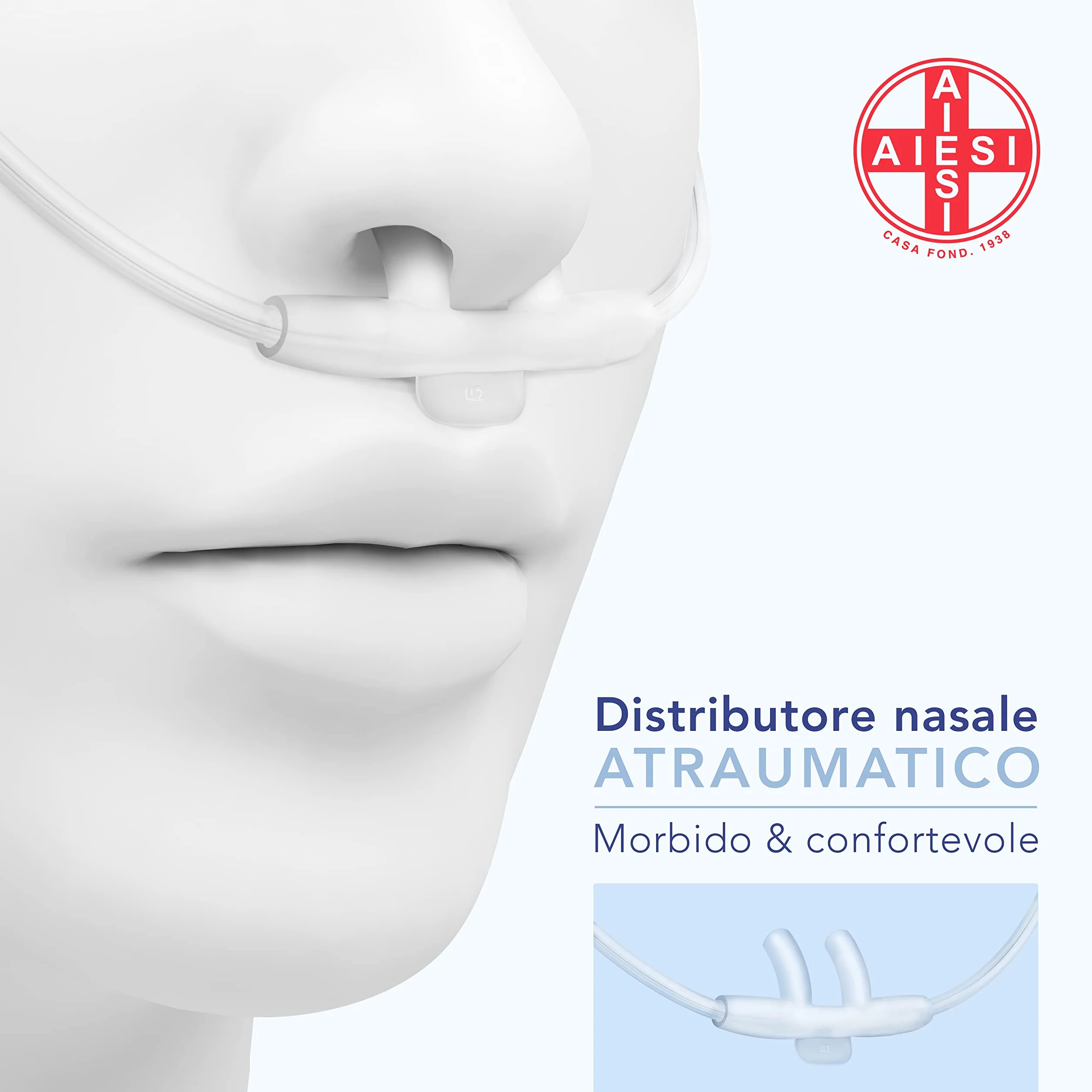 AIESI® HOSPIGEN okulary tlenowe przezroczyste dla dorosłych z wężem o długości 2,1 m (opakowanie 10 sztuk)