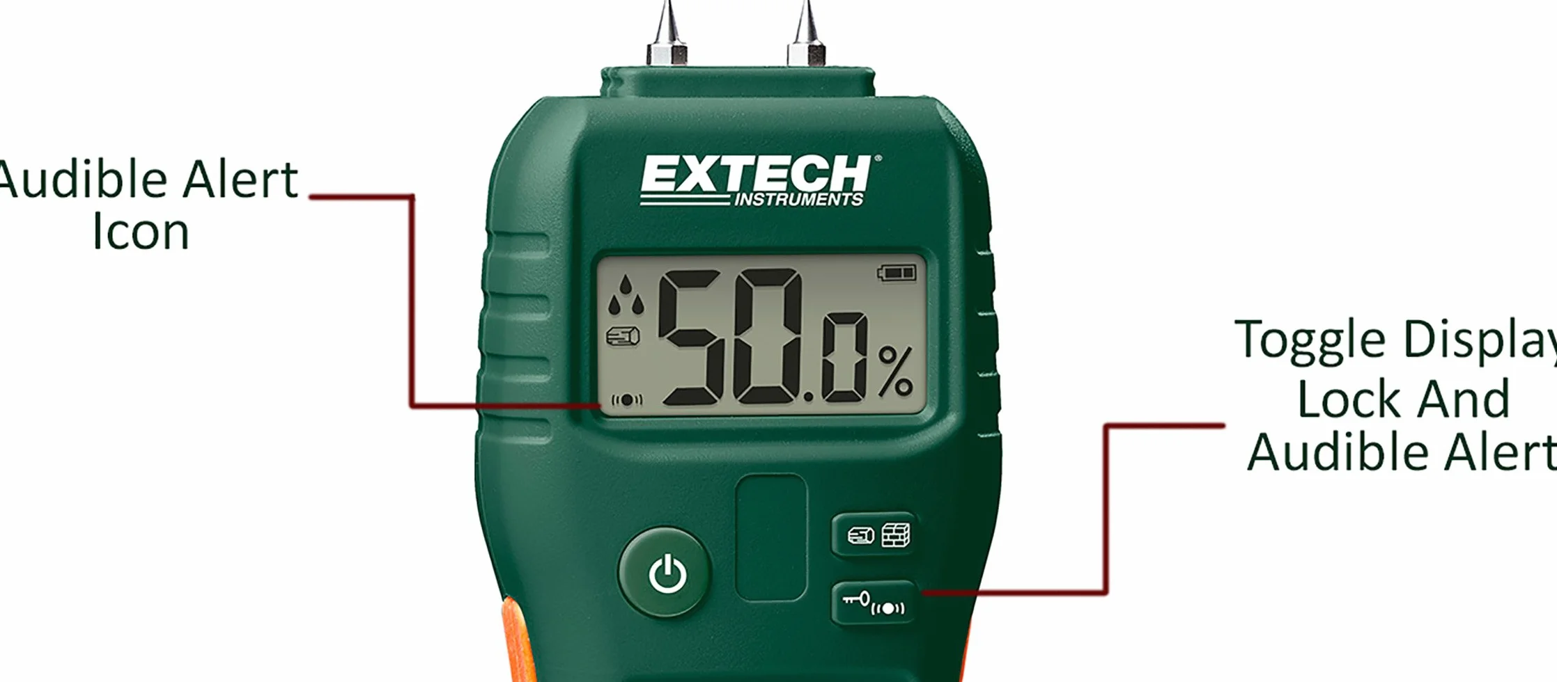 Extech MO55 kombinowany miernik wilgotności bez pinów, zielony