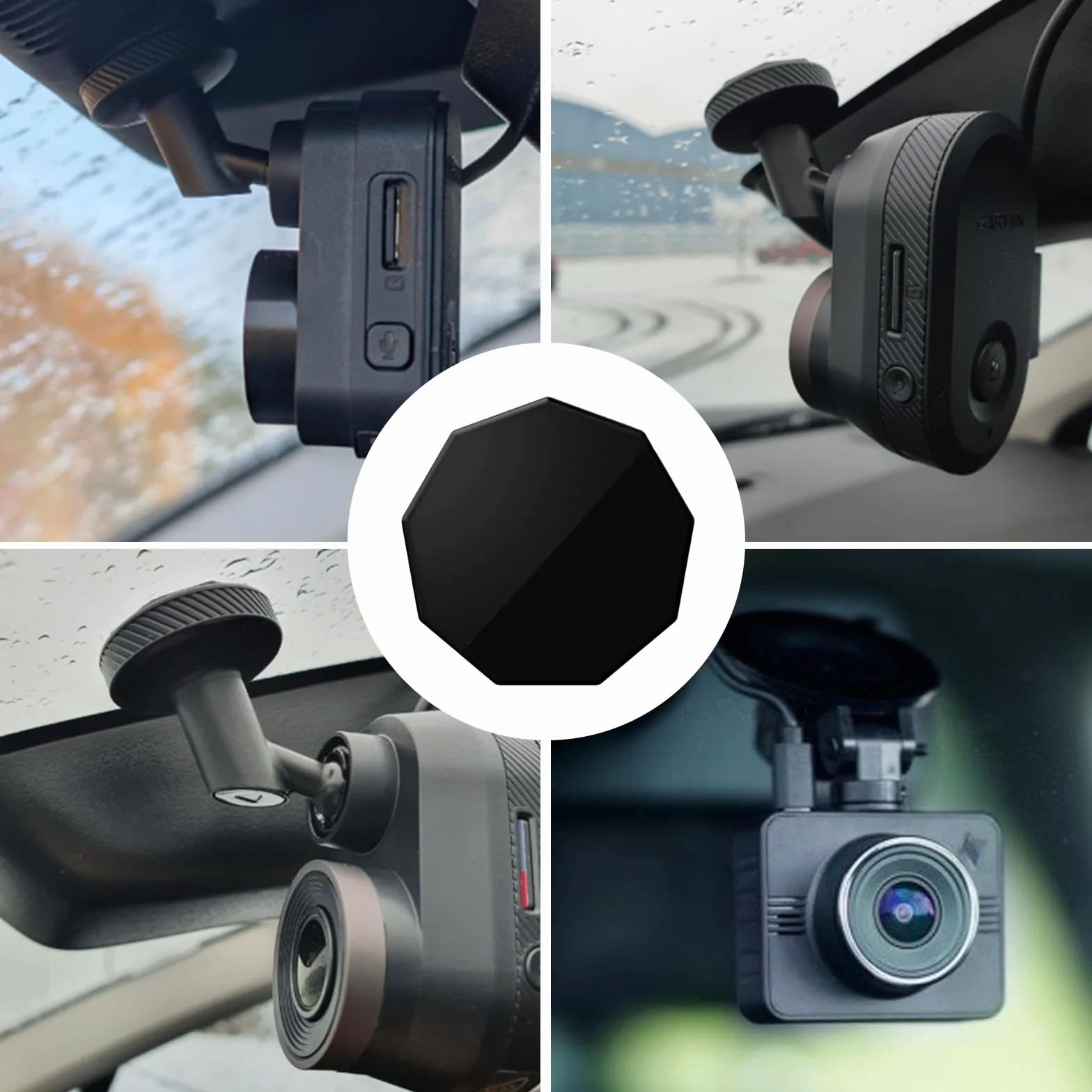 6 sztuk metalowych kamer na deskę rozdzielczą do Garmin Dashcam, do Garmin Dash Cam 45/46/47/55/56/57/65W/66W/67W/Tandem/Speak, z silną siłą magnetyczną, blacha żelazna, amortyzacja magnetyczna