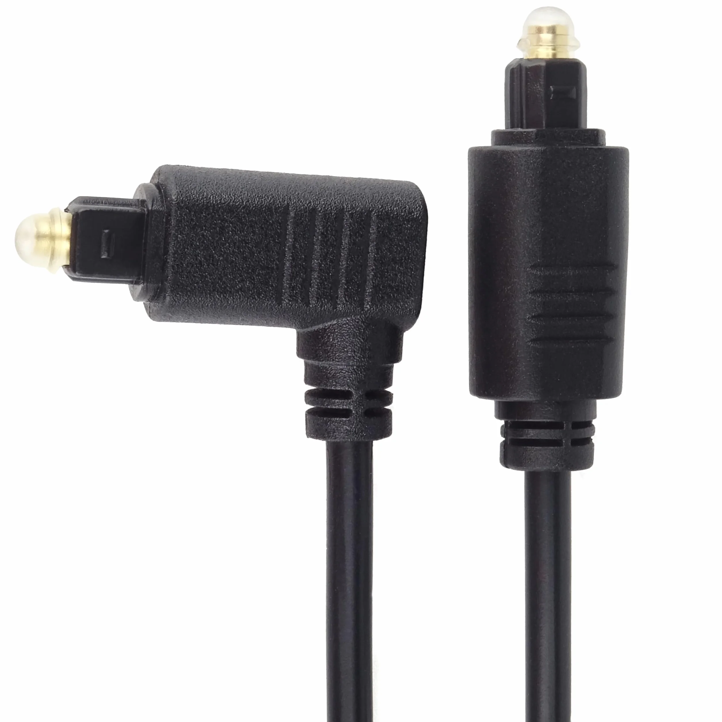 PremiumCord Kabel Audio Toslink Kątowy 2m Męski Na Męski 90° Cyfrowy Pozłacany Czarny