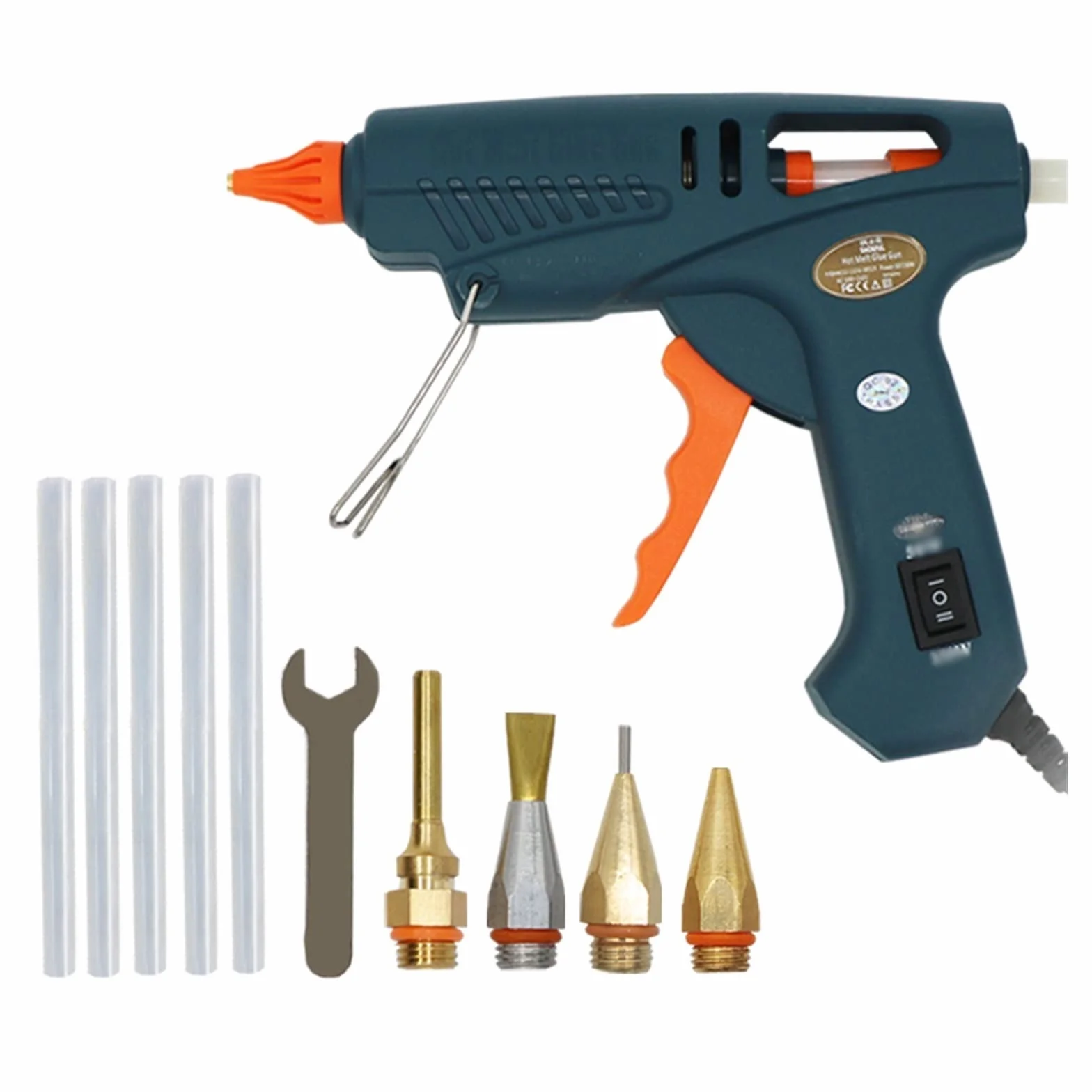 Pistolet do klejenia na gorąco do prac rzemieślnic Pistolet do klejenia na gorąco 50 W/150 W 100 W dysza miedziana do 11mm klej w sztyfcie rękodzieło domowe DIY klej gorący pistolet torba na narzędzia