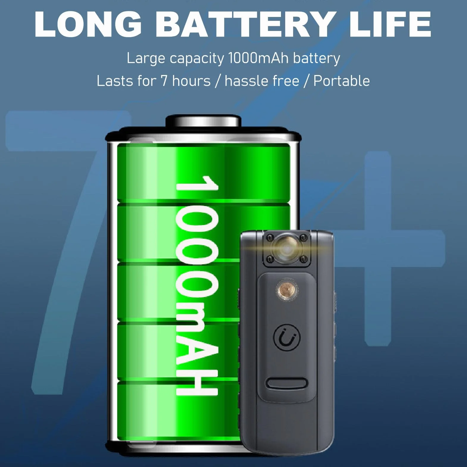 Kamera Na Korpus 1080P Bateria 1000 mAh Kieszonkowa Obracany Obiektyw 180° Ekran OLED Policyjna Z Dźwiękiem