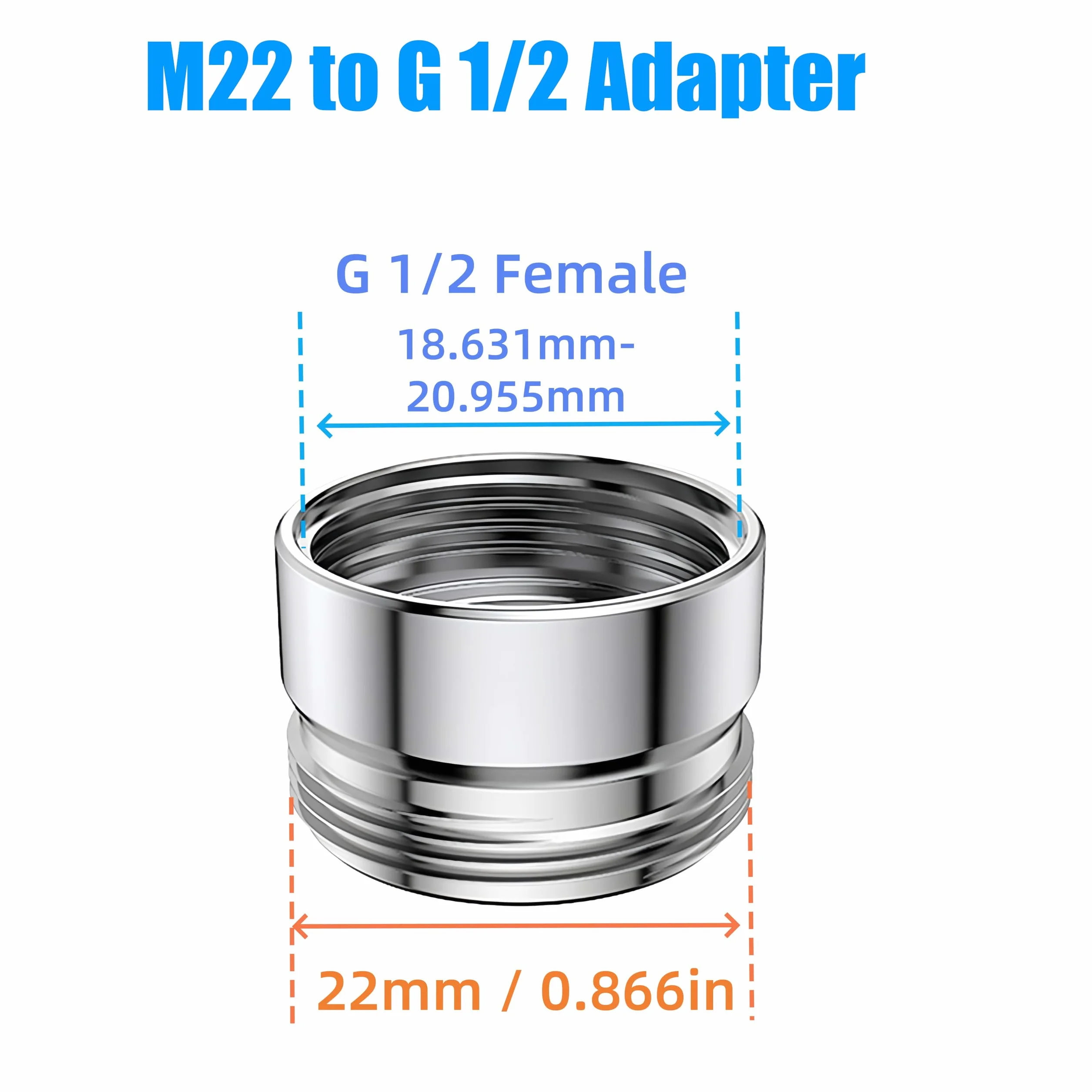3-Drożny Zawór Przełączający G1/2, Przełącznik Prysznicowy 3-drożny Zawór z adapter M22 X M24, Mosiężny kran Przełącznik do Toalet, łazienki, Kuchni(Nie zawiera kranu)