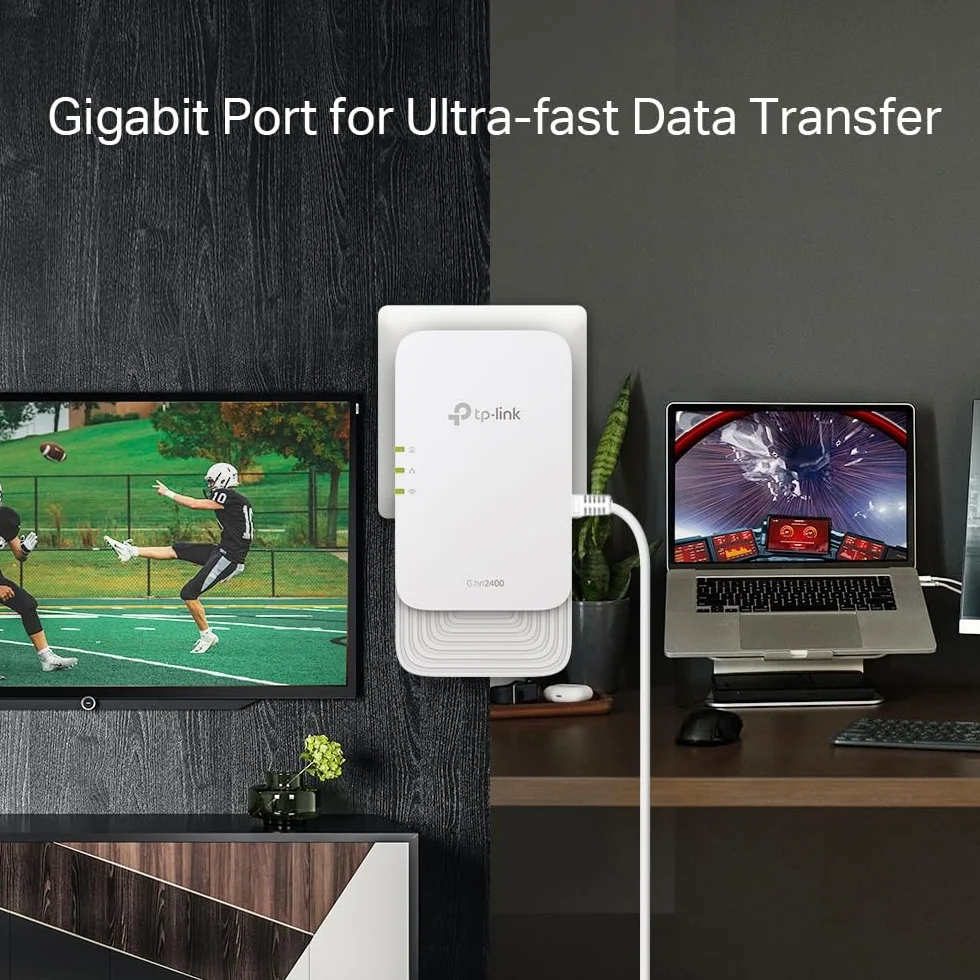 TP-Link PGW2440 KIT Zestaw Powerline G.hn2400 Wi-Fi 6 AX1800 2 porty Gigabit