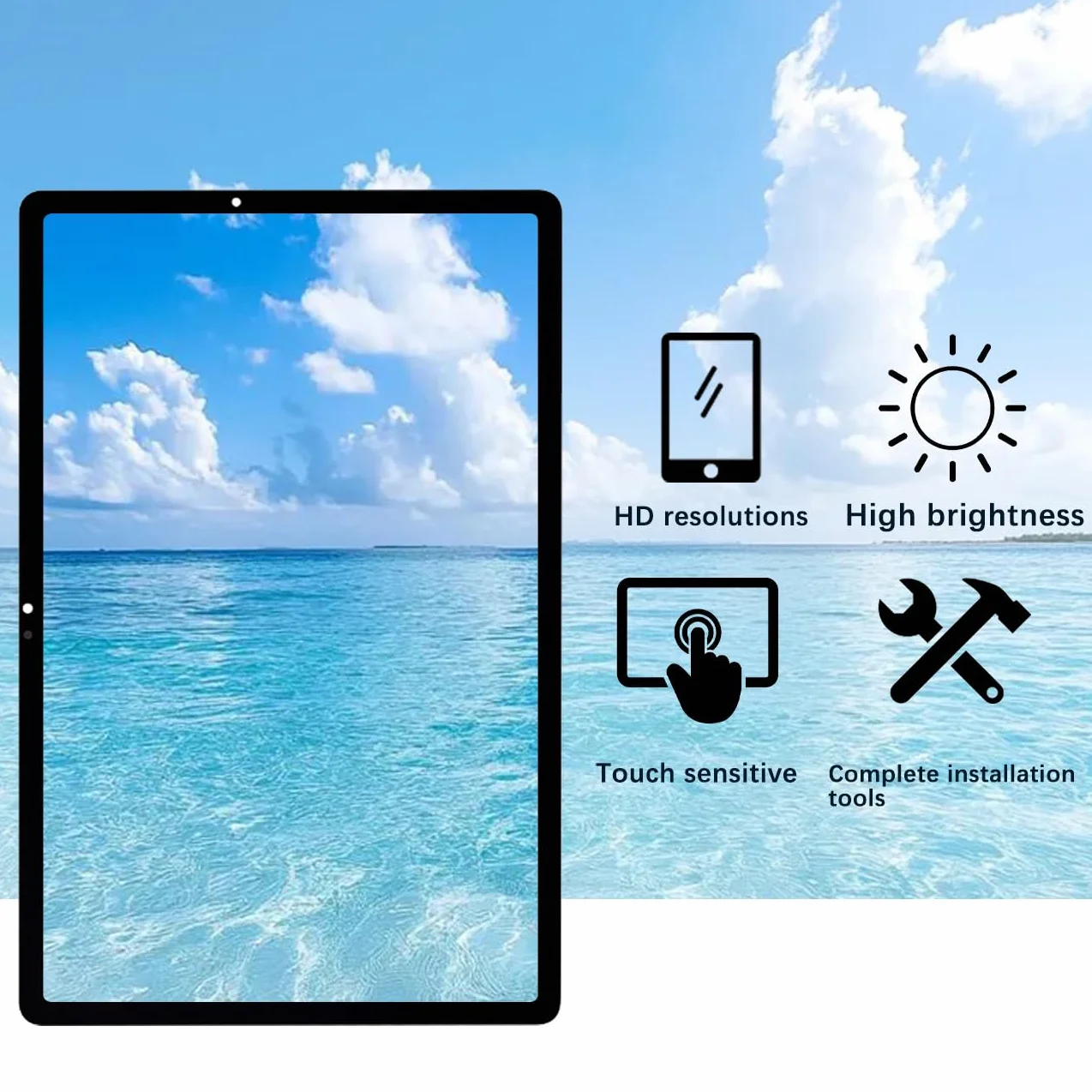 Wyświetlacz ekran do Samsung Galaxy Tab A9+ A9 Plus X210 X215 X216 LCD ekran zamienny zestaw naprawczy (czarny, 11 cali)