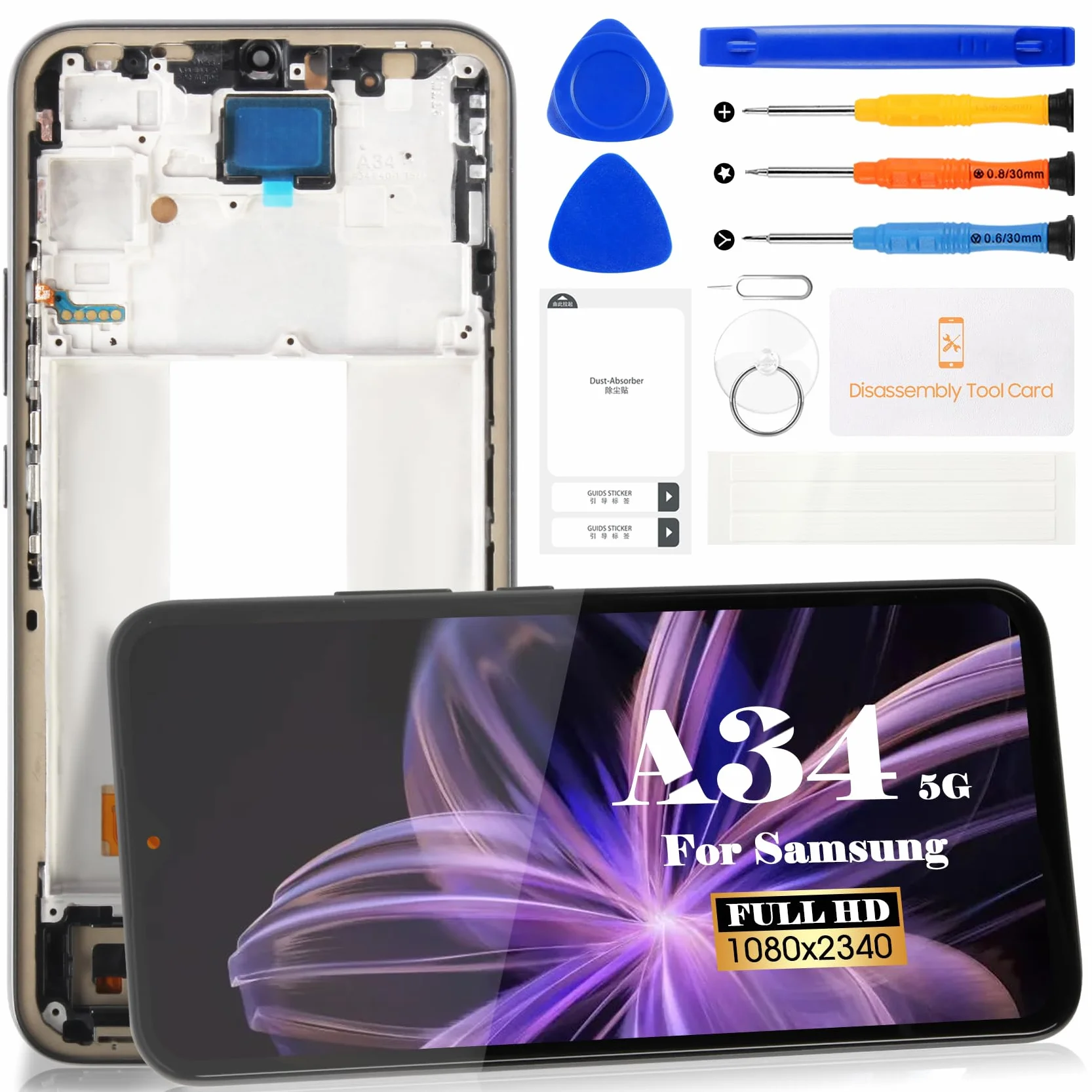 Wyświetlacz LCD do Samsung Galaxy A34 5G A346 czarny z ramką