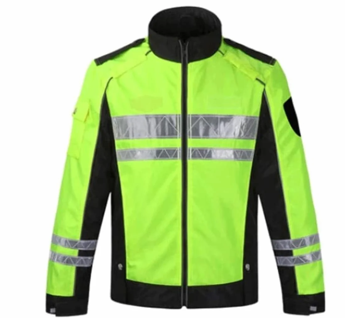 Kamizelka Wysoka Widoczność Kamizelka Odblaskowa Rowerowy garnitur odblaskowy, Oxford Cloth Safety Kurtka wodoodporna odbijająca wysoka widoczność fluorescencyjna żółta Kamizelka Ostrzegawcza