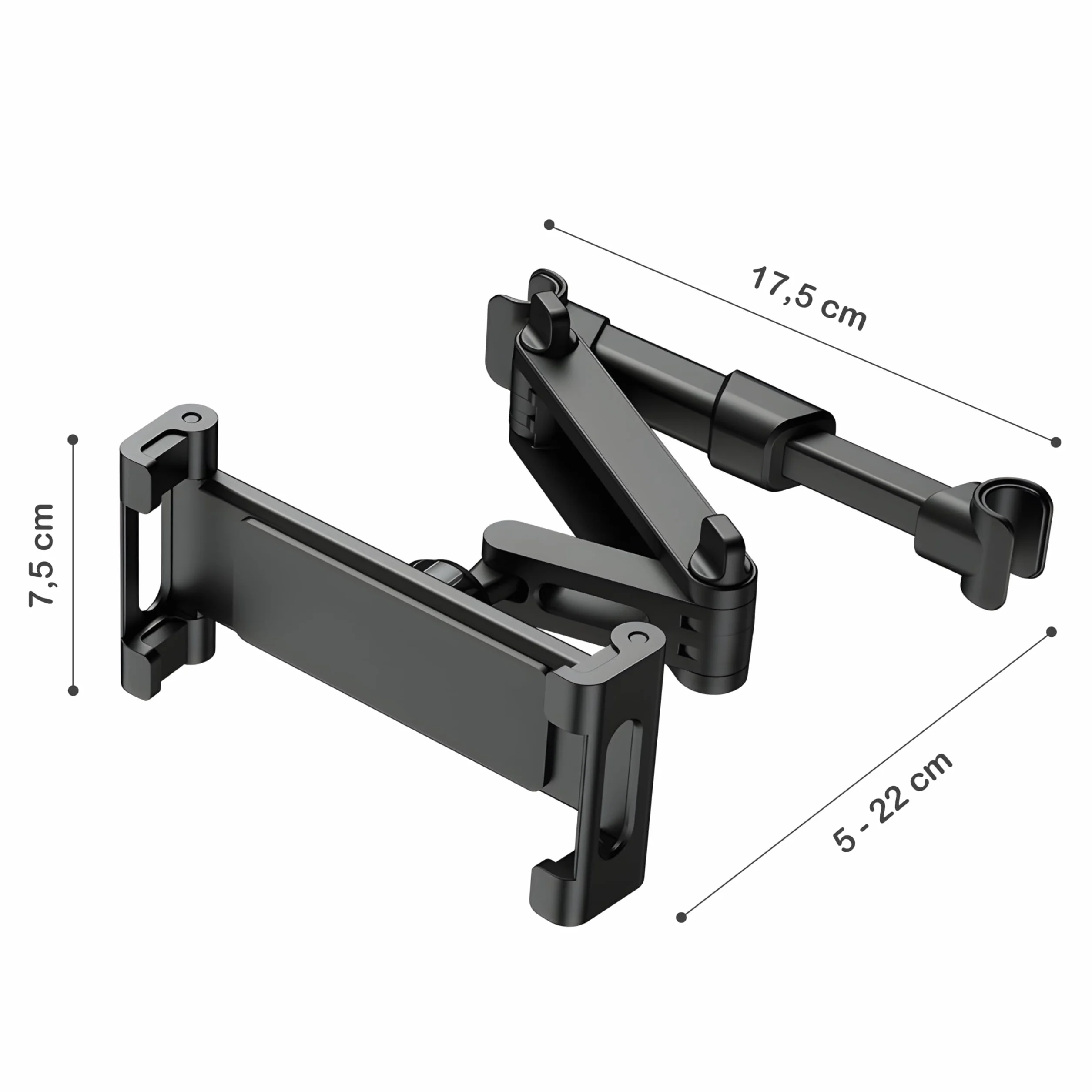 Retoo Uchwyt na tablet samochodowy zagłówek, obrót o 360° uchwyt na głowę, regulowany dla dzieci, kompatybilny z urządzeniami 140-250mm, etui i akcesoriami do telefonu komórkowego i tabletu