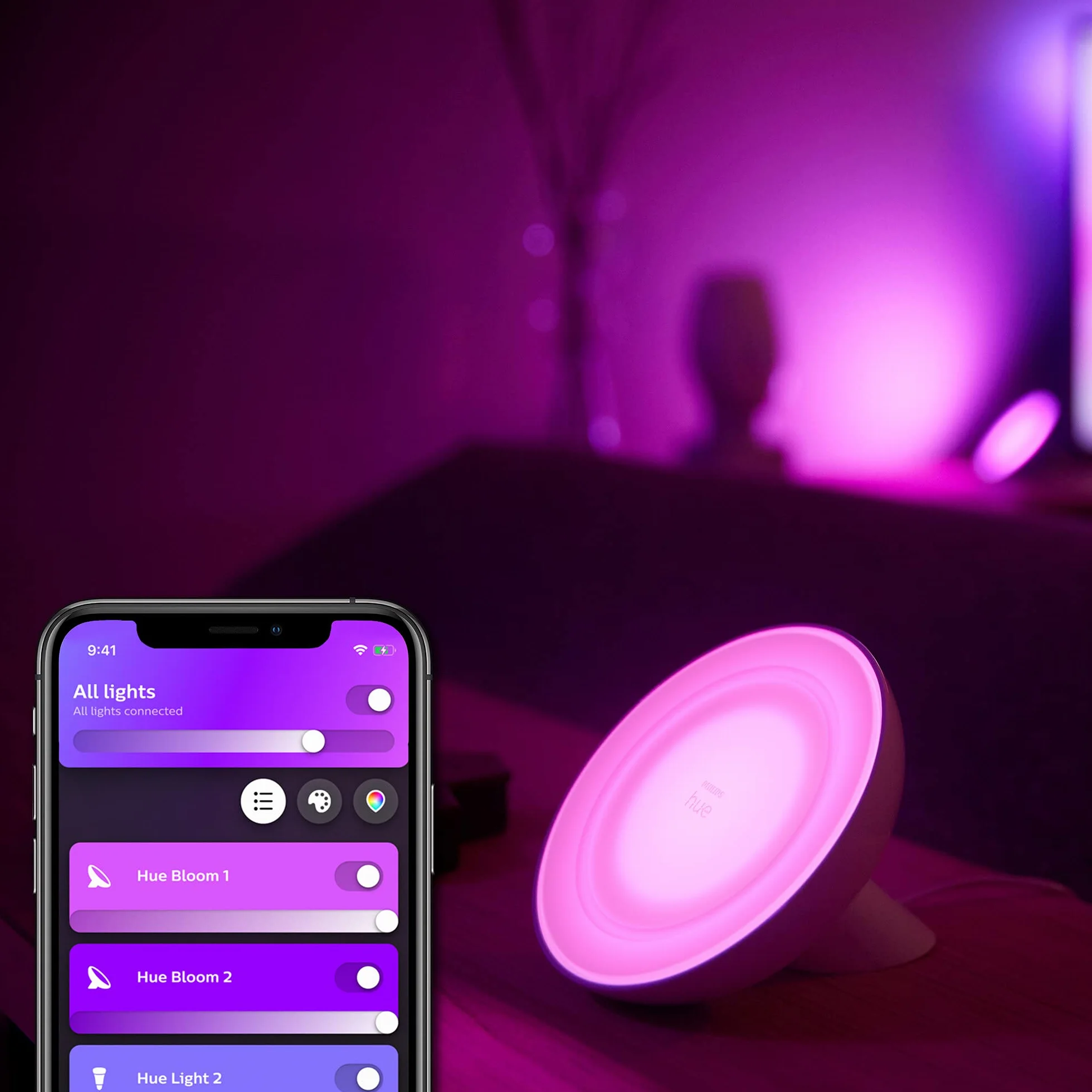 Philips Hue Bloom White and Color Ambiance Lampa Stołowa LED Czarna 16 Mln Kolorów Ściemnialna Sterowanie Aplikacją
