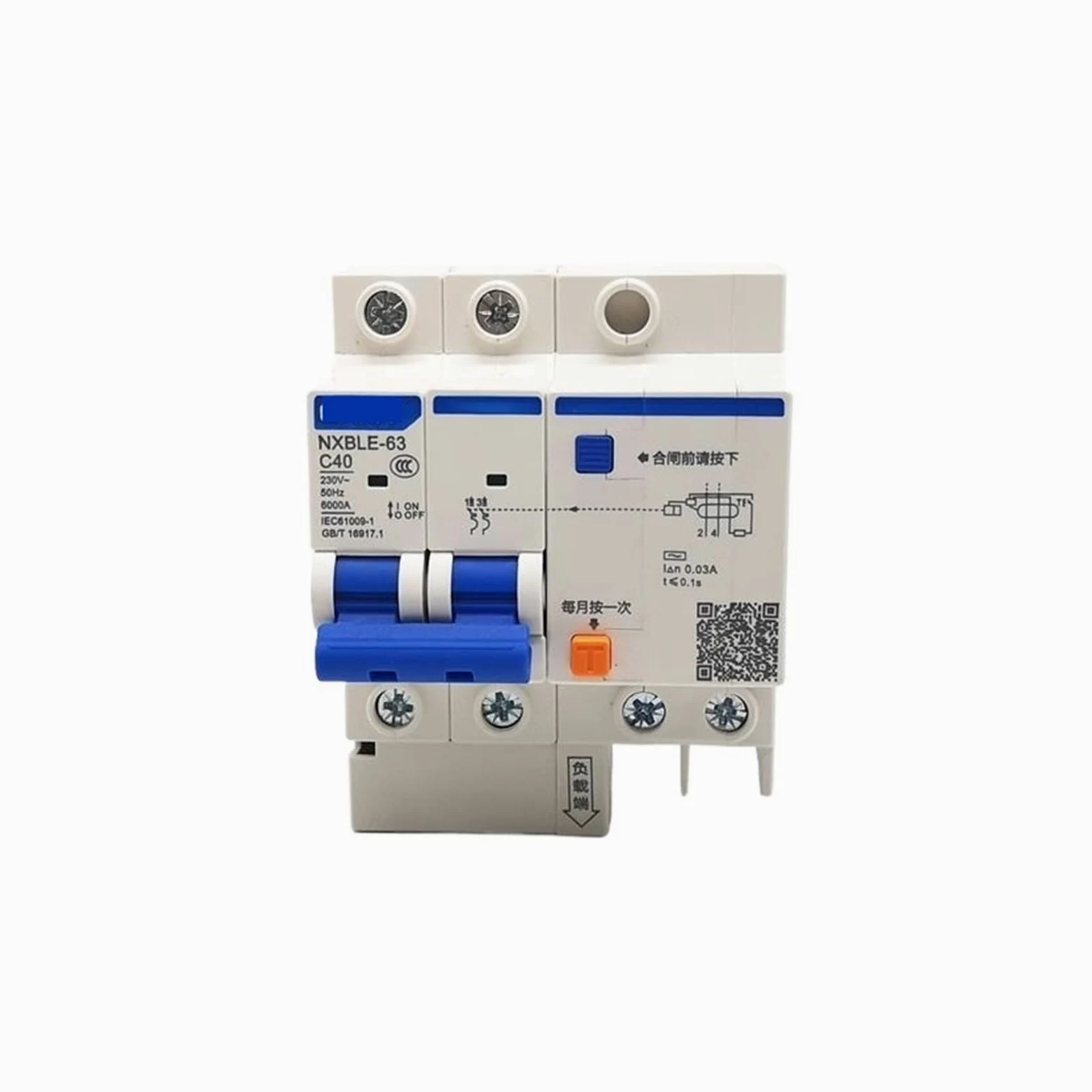NXBLE-63 2P 30mA 6KA 32A 40A 50A 63A wyłącznik różnicowoprądowy (40A)