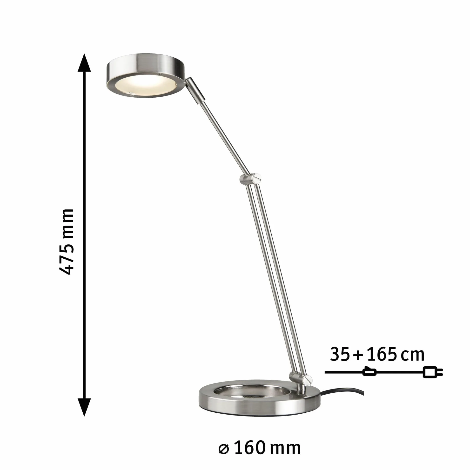 Paulmann 70245 table&desk Zed lampa na biurko 6,7W żelazo szczotk./metal 70245 nowoczesna lampa stołowa oprawa stołowa lampka do czytania biuro