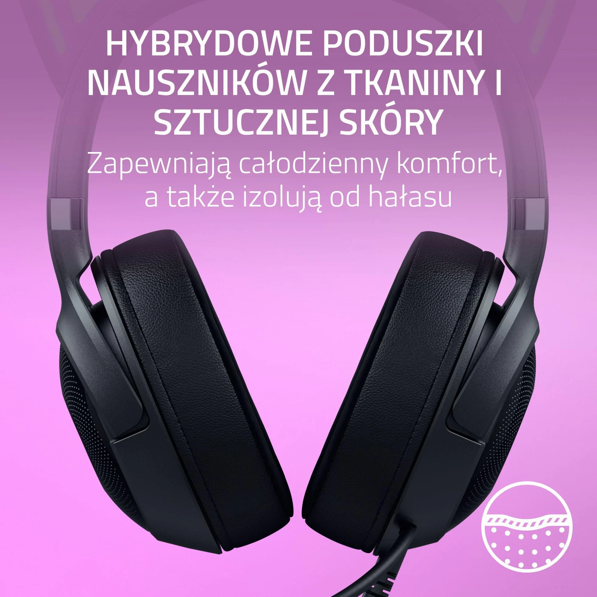 Razer Kraken Kitty V2 - Przewodowy zestaw słuchawkowy RGB z kocimi uszami (oświetlenie reaktywne Stream, HyperClear Micro Cardioid, Przetworniki Triforce 40mm, 7.1 dźwięk przestrzenny) Czarny