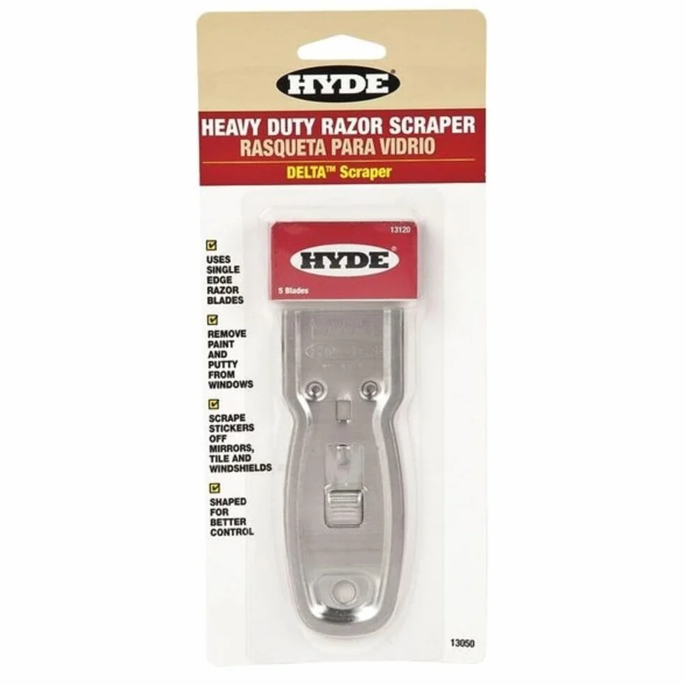 Hyde Tools 13050 Delta Heavy Duty skrobak do szkła, 1 opakowanie