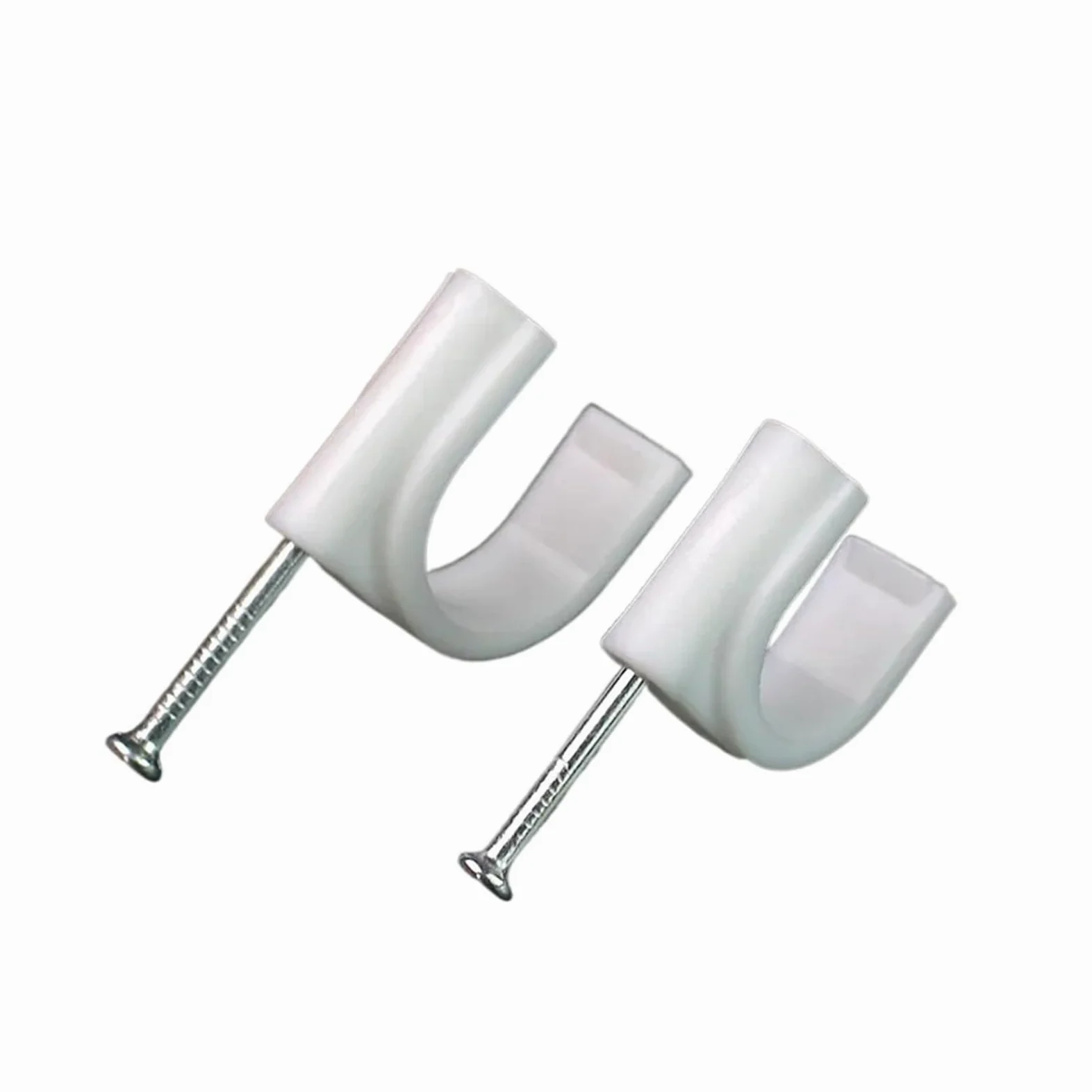 Zaciski do kabli z gwoździami, 100 sztuk Okrągłe 4 mm 6 8 10 Plastikowe zaciski drutu Organizator na sznurki(Round 10mm 100PCS)
