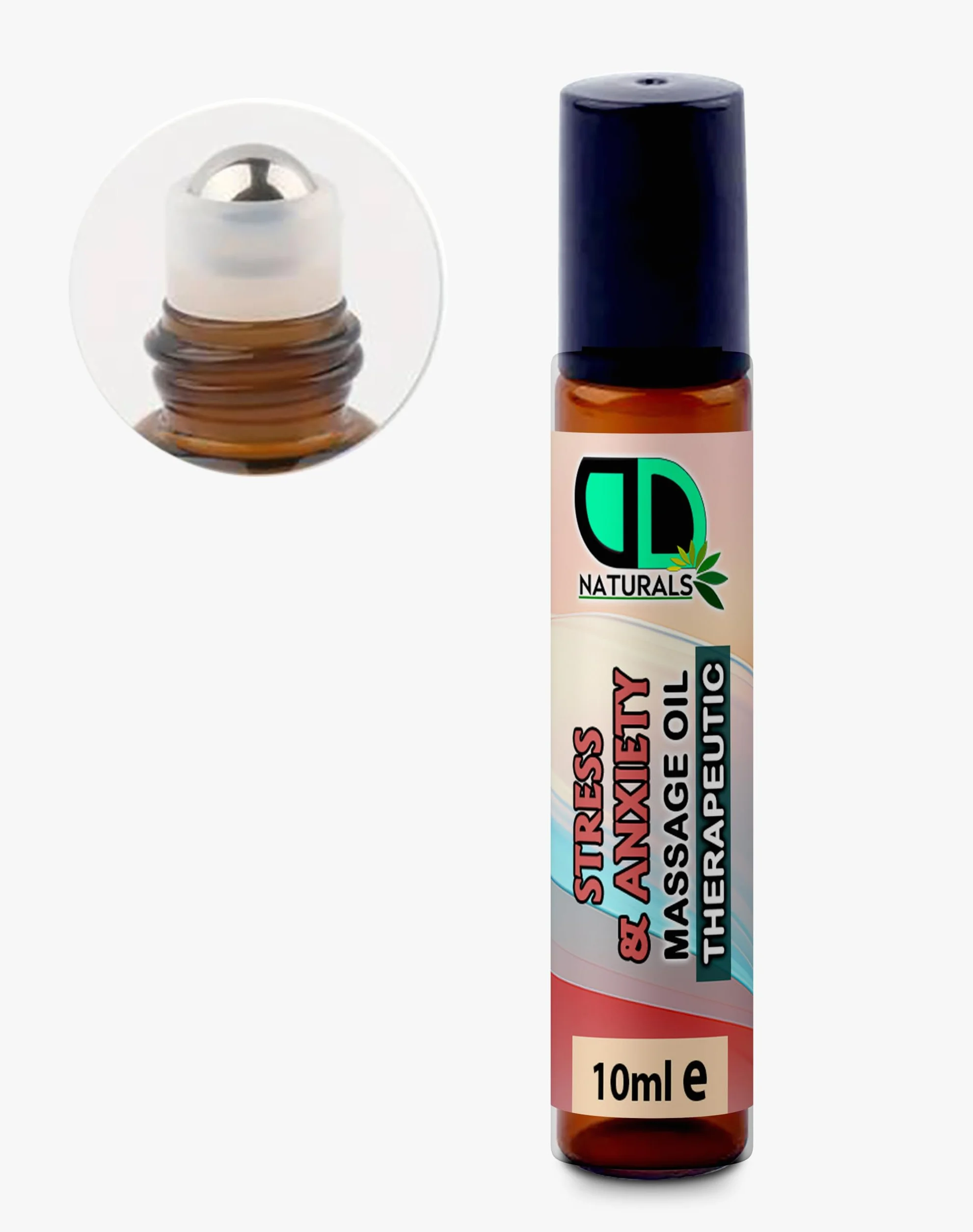 Terapeutyczny olejek kulkowy do masażu stresu i lęku – 10 ml naturalnych olejków eterycznych do łagodzenia zmęczenia psychicznego, zapewnia aromaterapię, zwiększa poziom energii