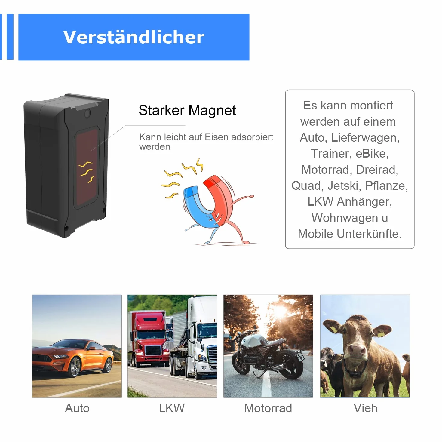 Lokalizator GPS, z magnetycznym nadajnikiem GPS, akumulator 6000 mAh, natychmiastowa aktualizacja w ciągu 10 sekund, z wymaganą subskrypcją aplikacji.