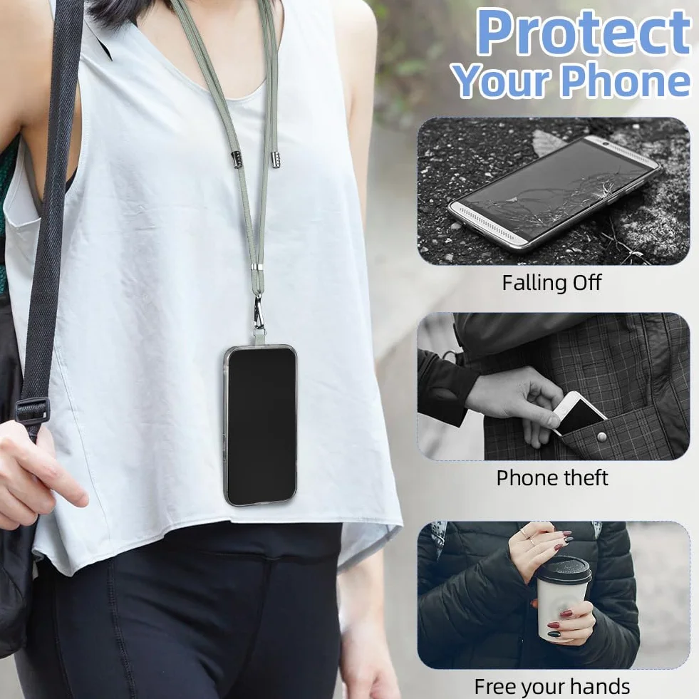 HOTUT Smycz do telefonu crossbody antykradzieżowy regulowany 2 szt.