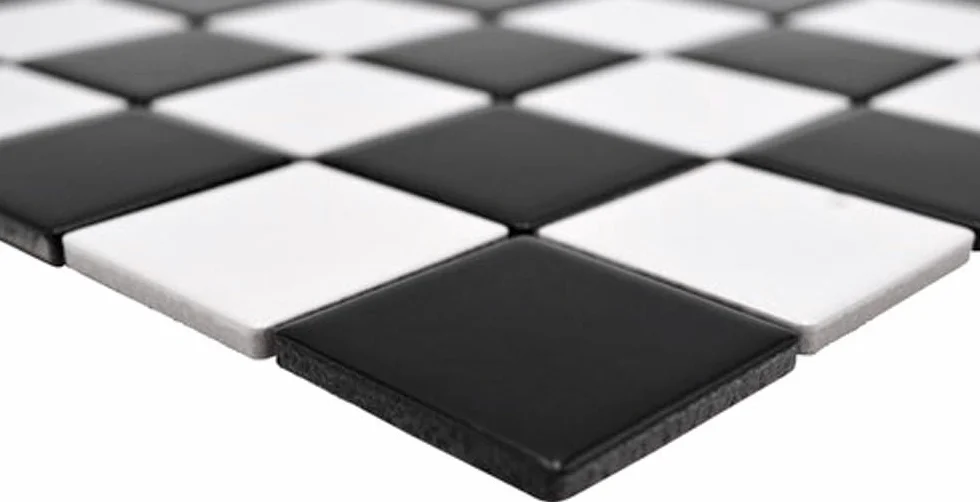 Mosaik-Netzwerk płytki ceramiczne biała szachownica czarna biała matowa do podłogi ściany łazienka WC prysznic kuchnia lustro kafelki Okładziny wanna Płyta mozaikowa Płyta mozaikowa