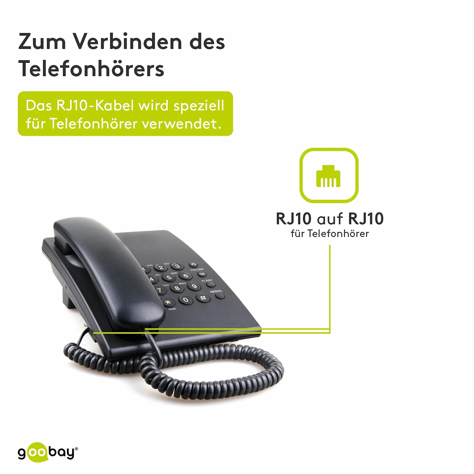 Goobay Kabel Telefoniczny Rj10 2 m Biały
