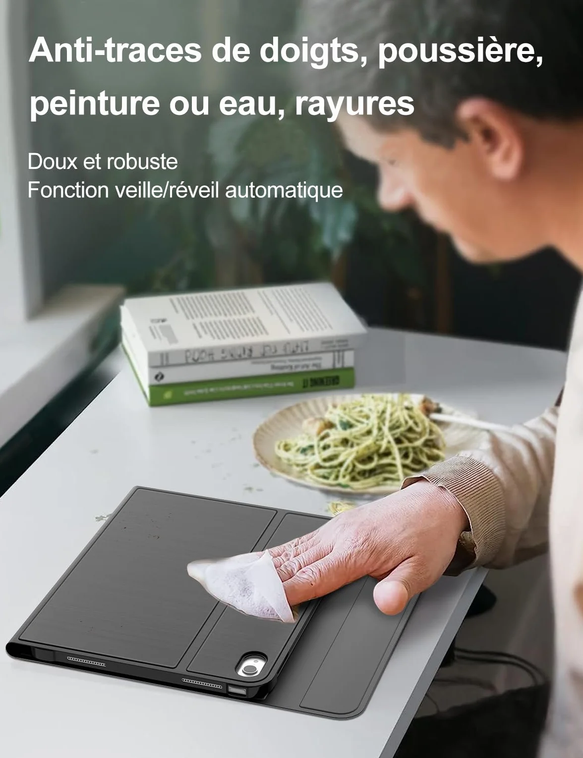 FOGARI Klawiatura do iPada 10/11 generacji 2022/2025, AZERTY bezprzewodowa klawiatura Bluetooth, etui z uchwytem na ołówki do iPada 10 generacji/A16 (10,9 cala), czarna