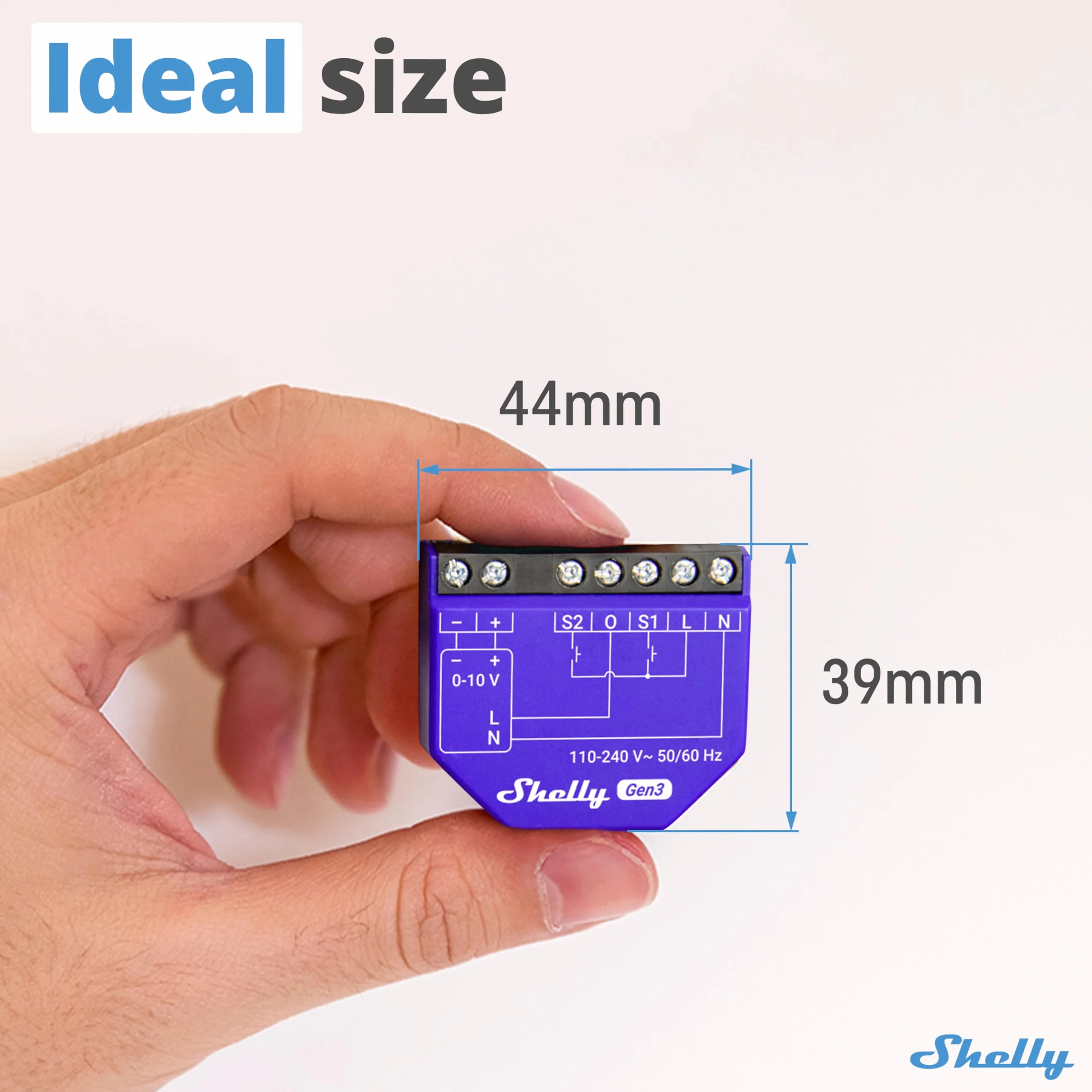 Shelly Dimmer 0/1-10 V PM Gen3 –WLAN i Bluetooth Smart-ściemniacz –kontroler z pomiarem prądu,Sterowanie światłem, iOS, Android,Nie wymaga koncentratora, Alexa, Google Smart Home, SmartThings