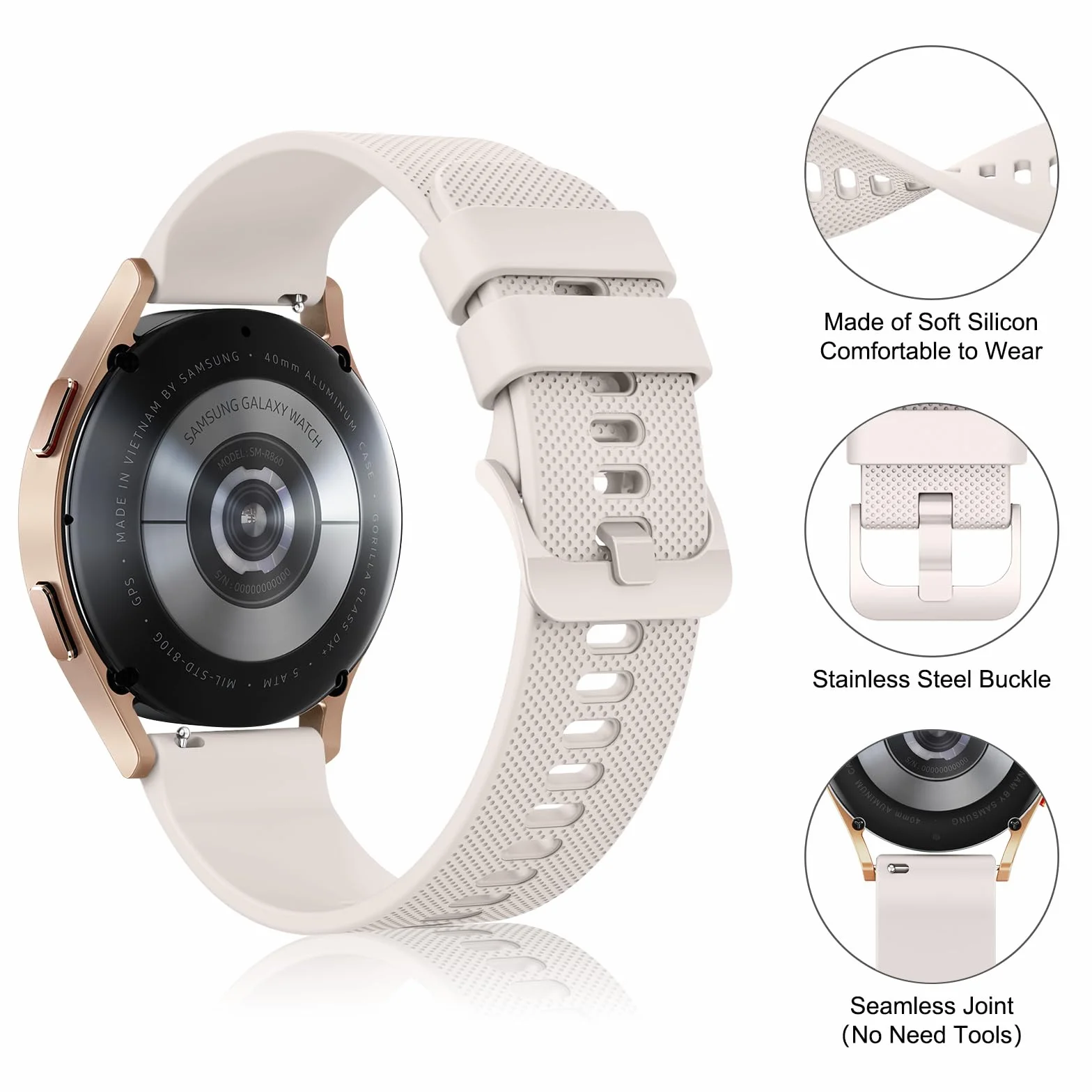 Vancle Pasek do zegarka Garmin, 20 mm, do Garmin Venu Sq 2 Music, silikonowa, sportowa bransoletka zastępcza, do Garmin Venu / Venu Sq / Venu 2 Plus