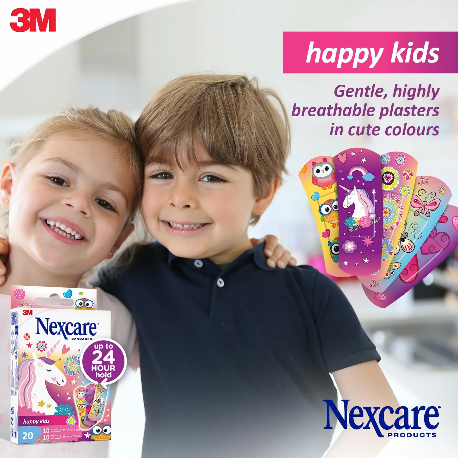 Nexcare Happy Kids Magic Różne paski, 20 sztuk