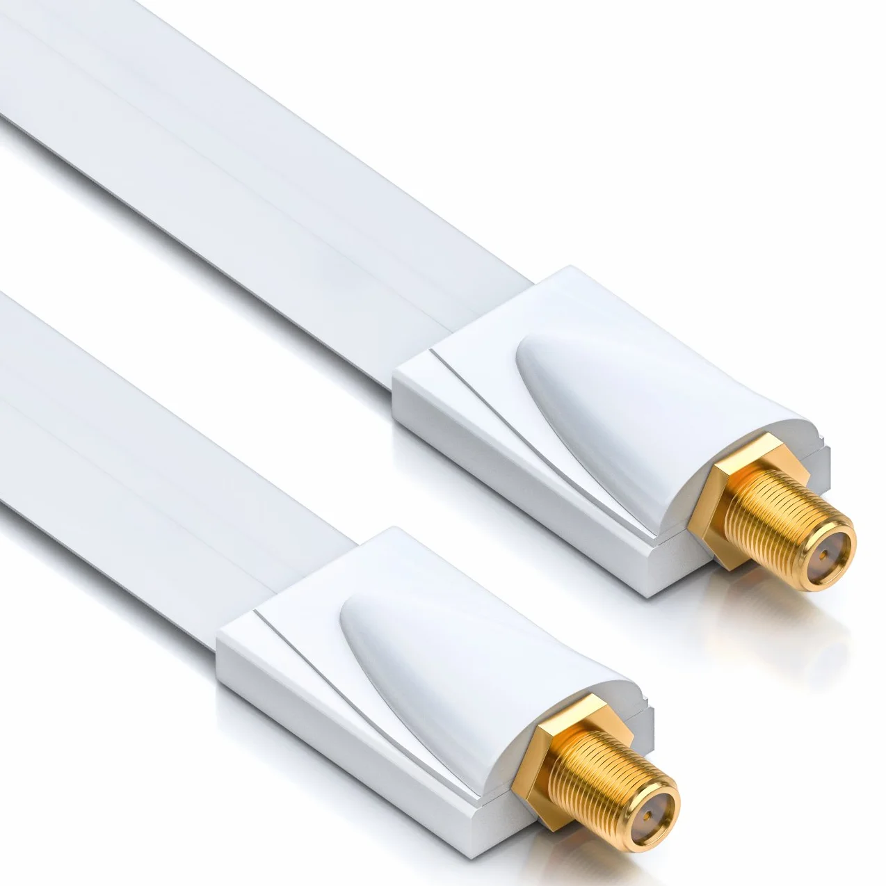 deleyCON tuleja okienna kabel satelitarny 17cm 26cm ekranowany biały